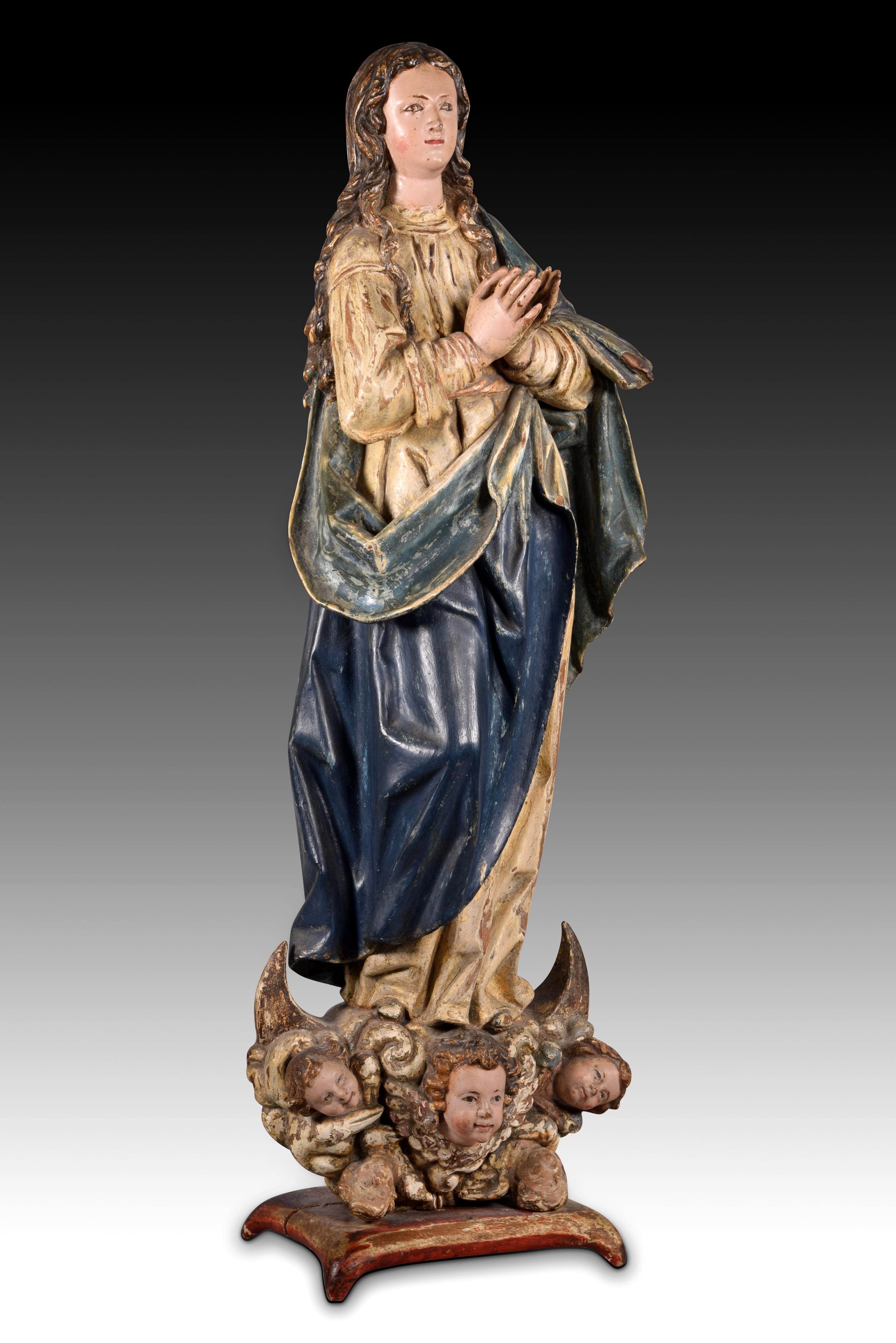 Baroque Immaculate Conception, Wood, Spain, 18th Century