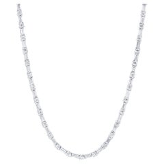 Immaculate Diamond Necklace Baguette and Round Cut 26.5 Carats 18K White Gold