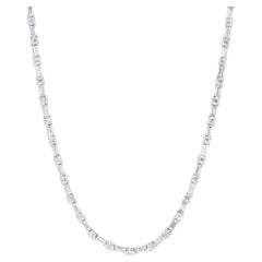 Immaculate Diamond Necklace Baguette and Round Cut 26.5 Carats 18K White Gold