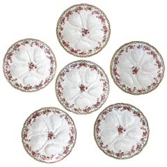 Immaculé ensemble de six assiettes à huîtres françaises de Limoges