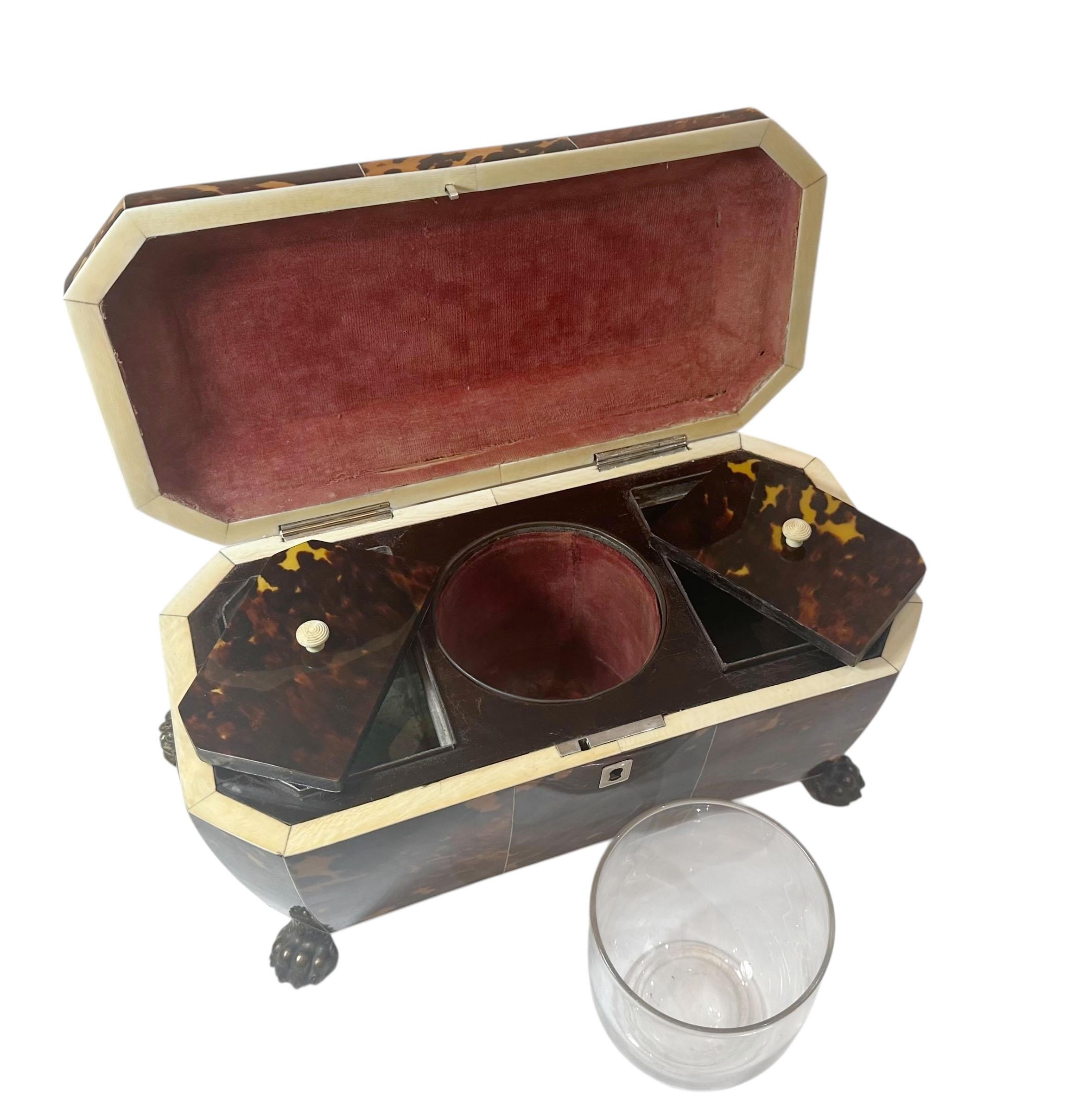 Immaculate Tortoiseshell Tea Caddy For Sale 4