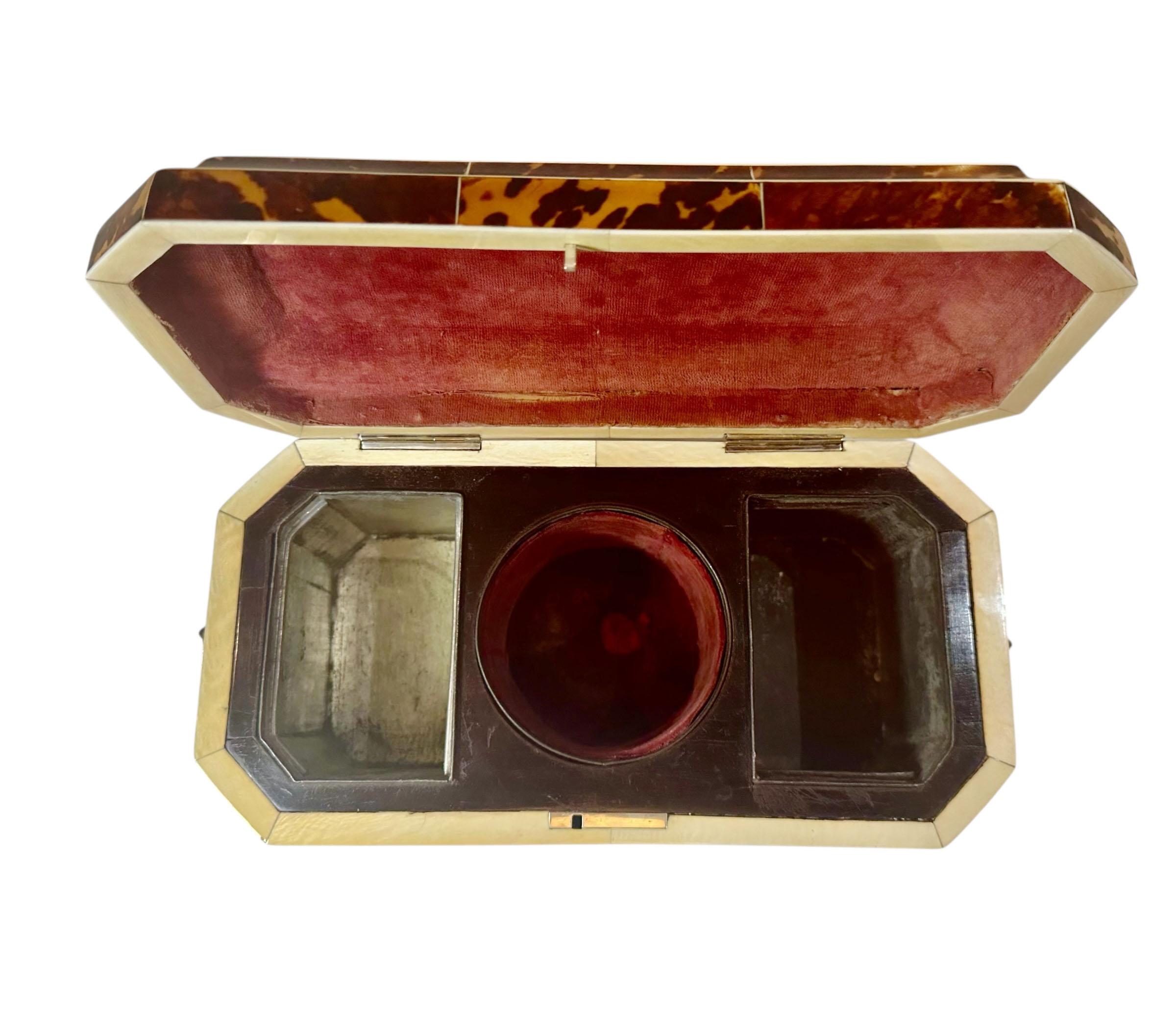 Immaculate Tortoiseshell Tea Caddy For Sale 7