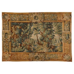 Immense tapisserie en laine Verdure Flemish du 17ème siècle