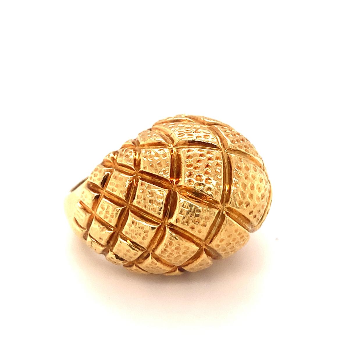 Women's Immense 22K Yellow Gold Dome Ring, circa 1960s For Sale
