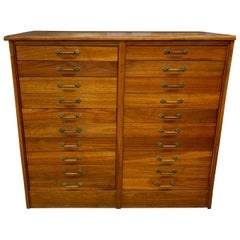 Vintage Immense Cherrywood Twenty-Drawer Flat File Cabinet Chest