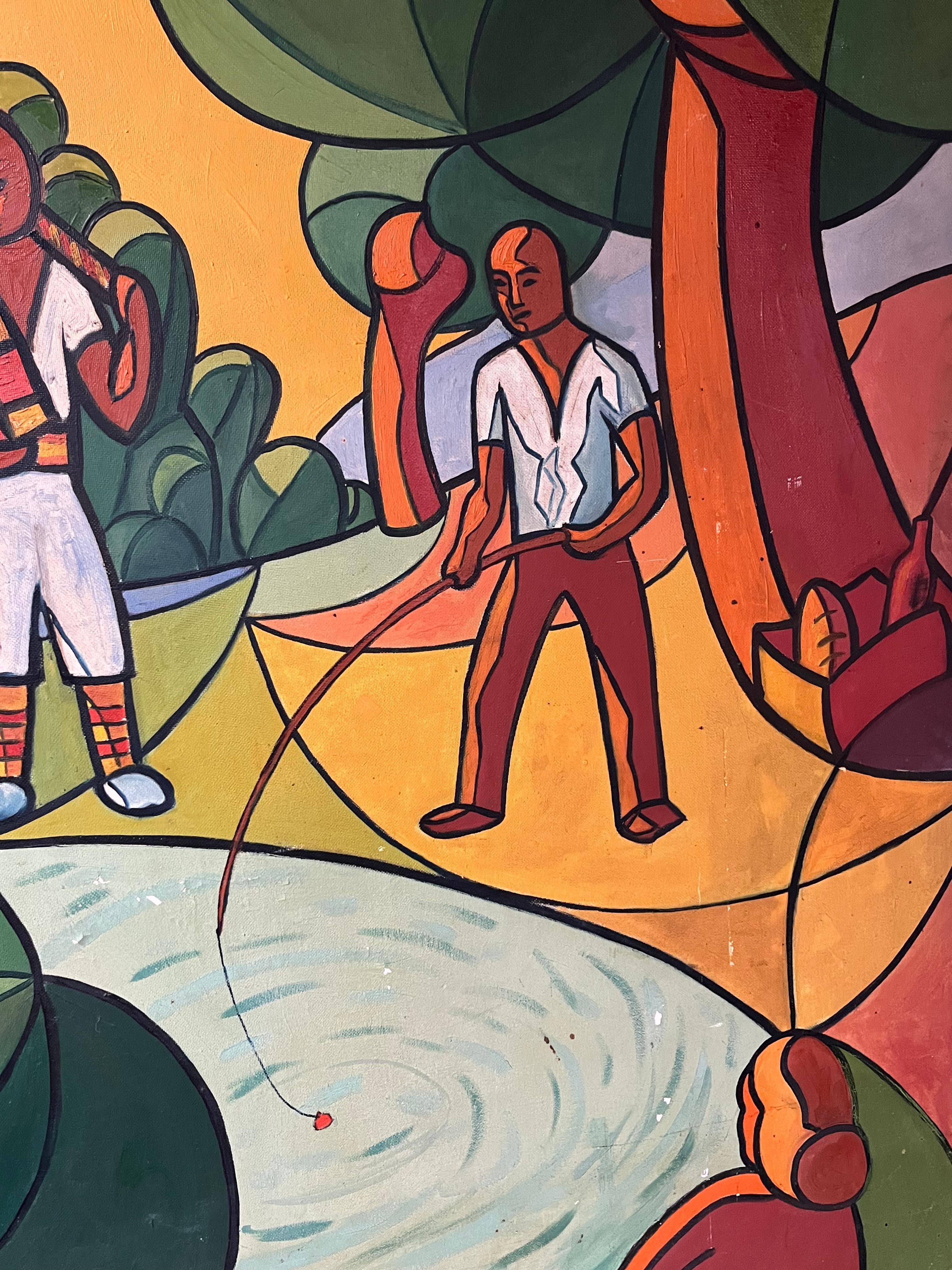 Eine außergewöhnliche und große Diptyque aus dem Jahr 1959 mit Adam und Eva und fantastischen Figuren inmitten einer grünen Natur. 

Es handelt sich um ein Paneelöl mit Chassaing, datiert und mit einer Signaturspur. 

provenance : commande spéciale