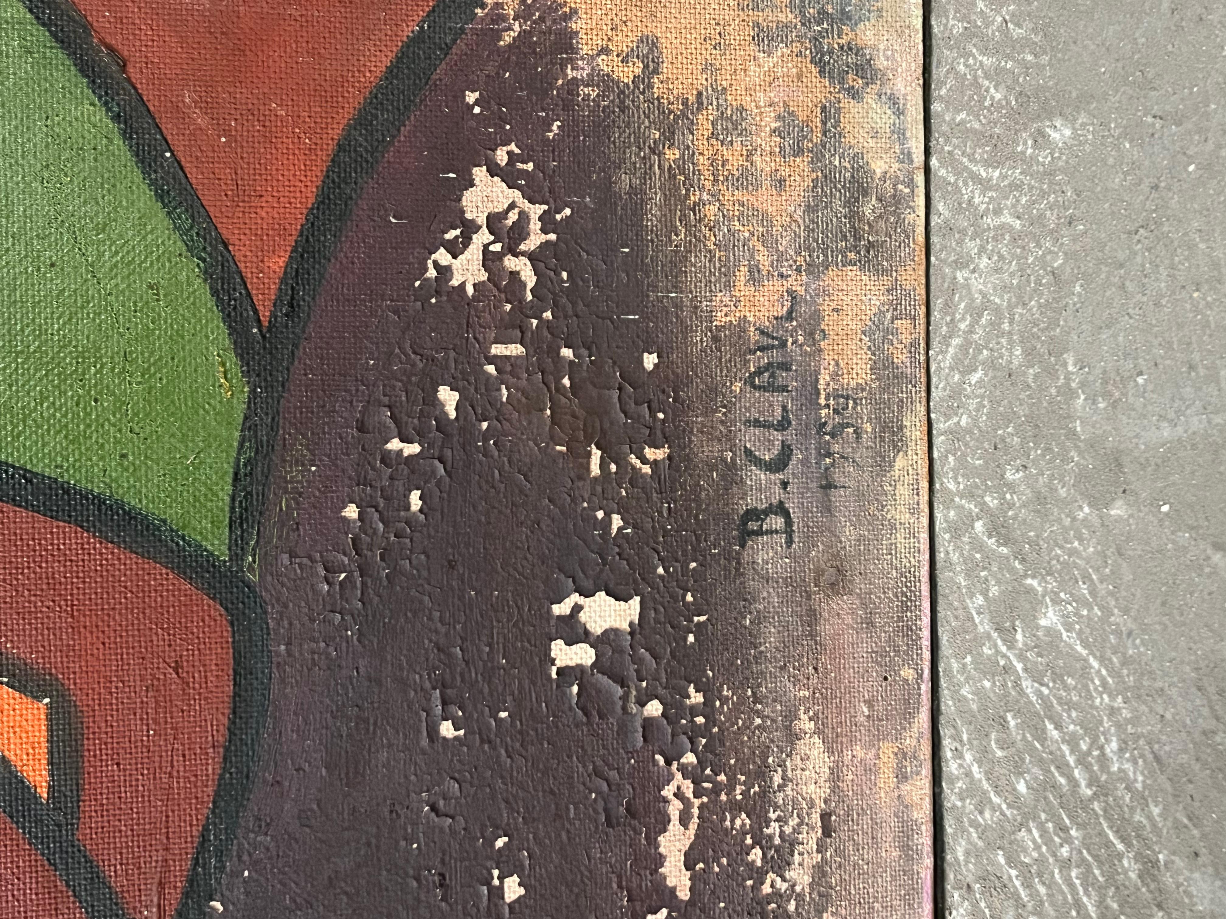 Immense diptyque 1959 huile sur panneau signé (Französisch) im Angebot