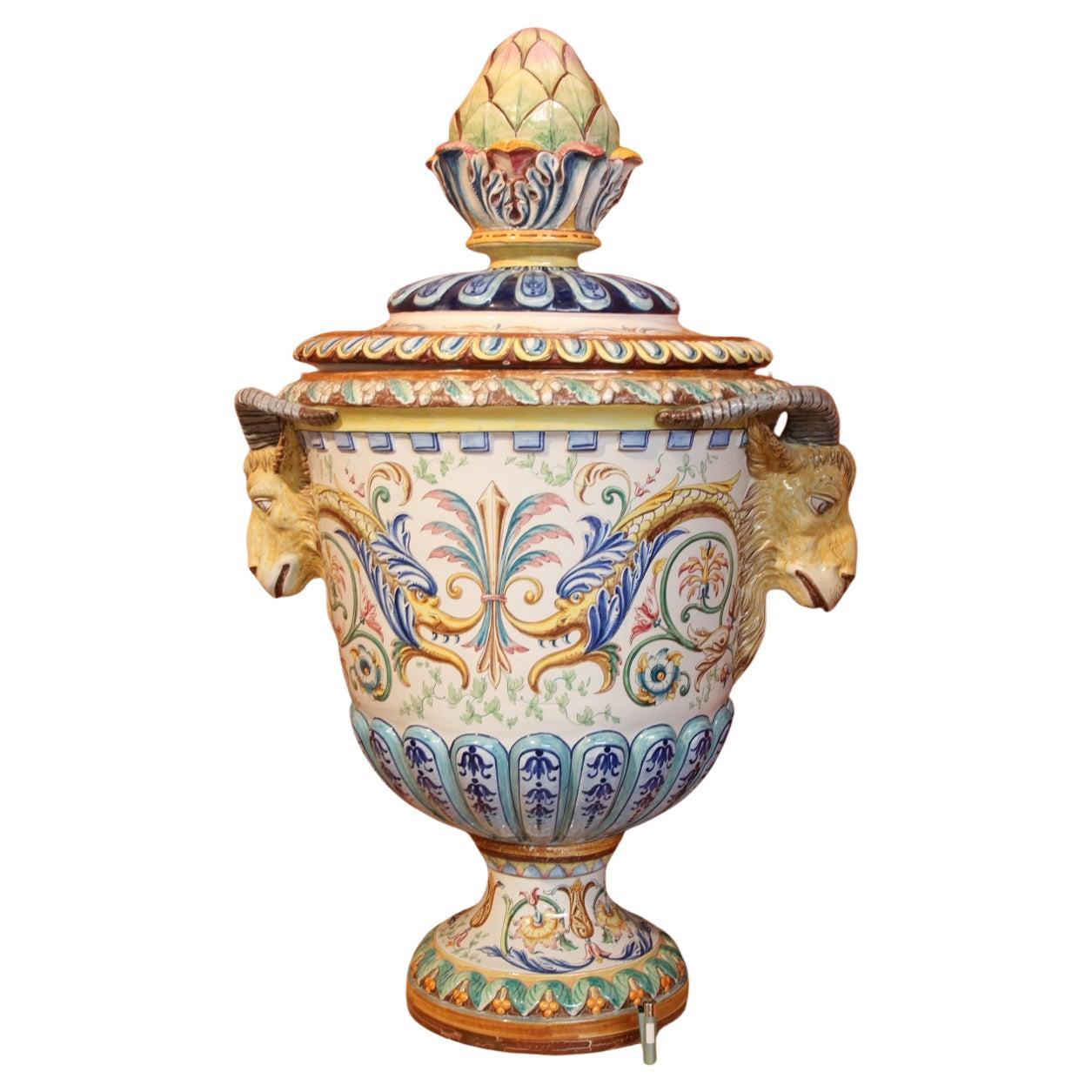 Immense Earthenware Vase Presented In 1889 At The Universal Exhibition Of Paris