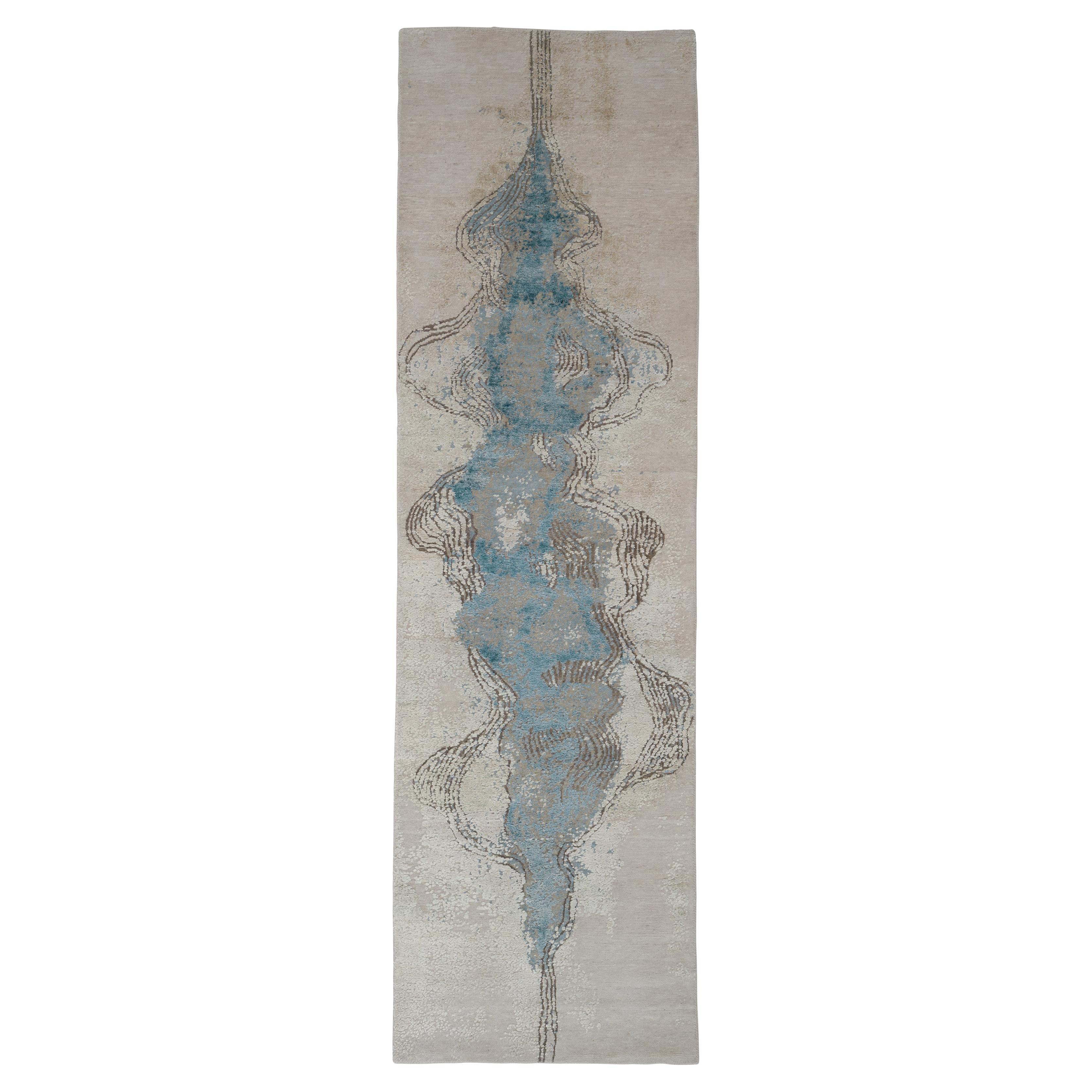 'Immersed Myth' Handmade Rug by Linie Design, Watertopia, 280 cm, Wool & Silk For Sale