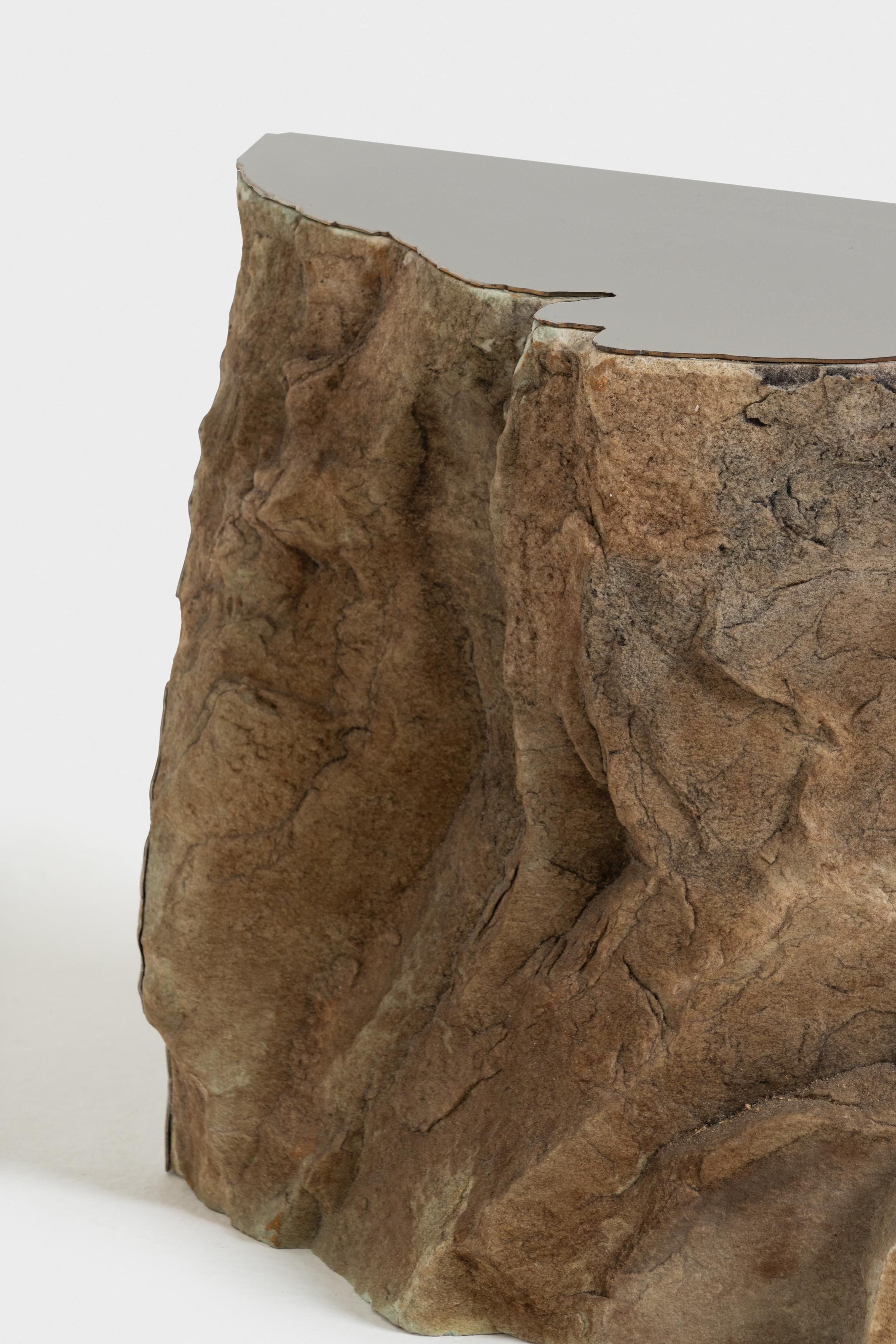 Espejo Immersione de mármol cuarcita y espejo de acero de Duccio Maria Gambi Italiano en venta
