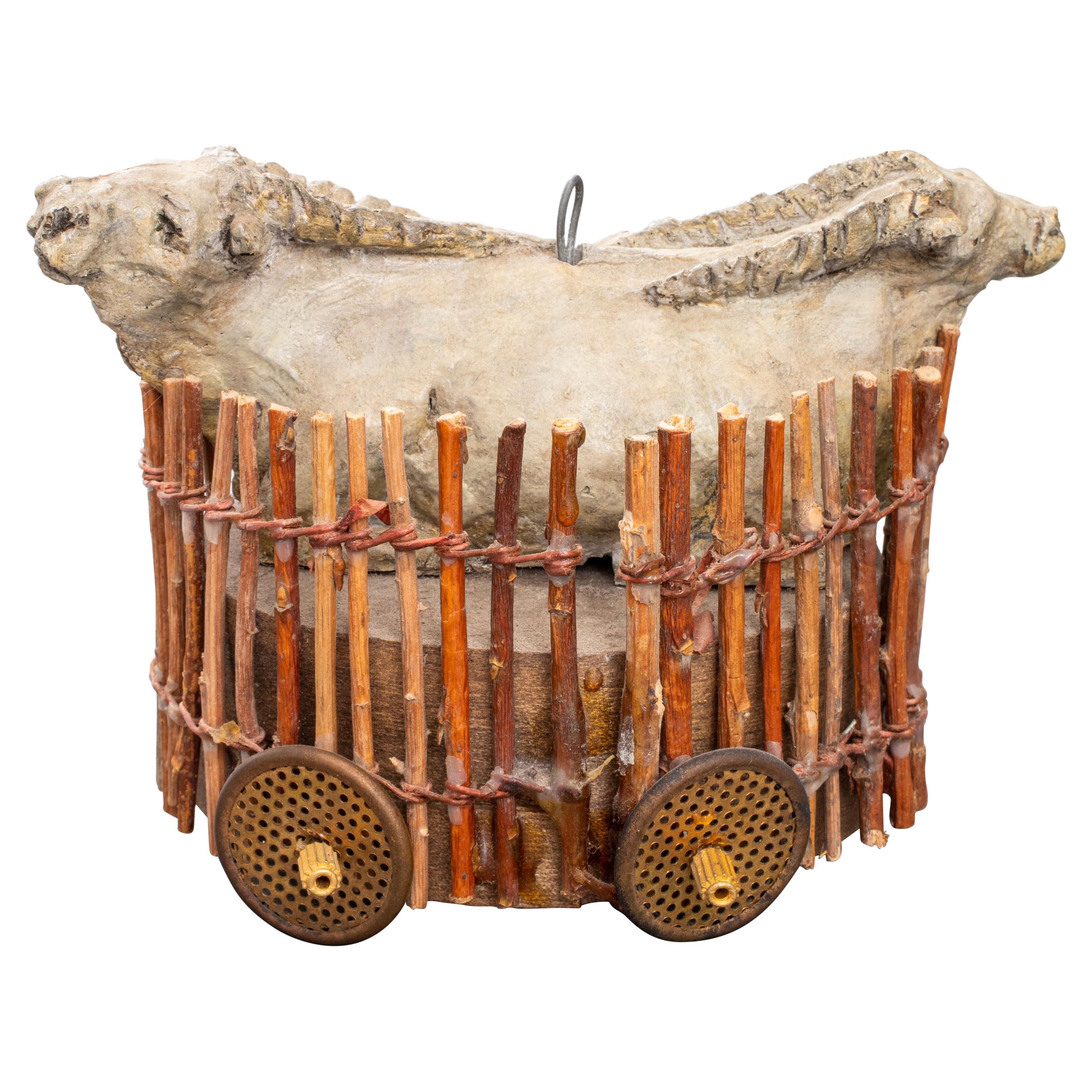 Immi Storrs Double Bull Rattle Sculpture For Sale at 1stDibs