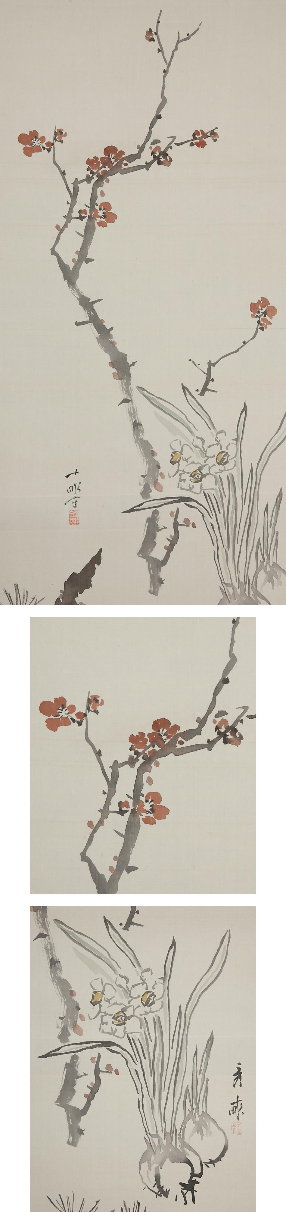 19th Century Immortals Nihonga Scene Meiji/Taisho Period Scroll Japan Artist Meiji Period For Sale