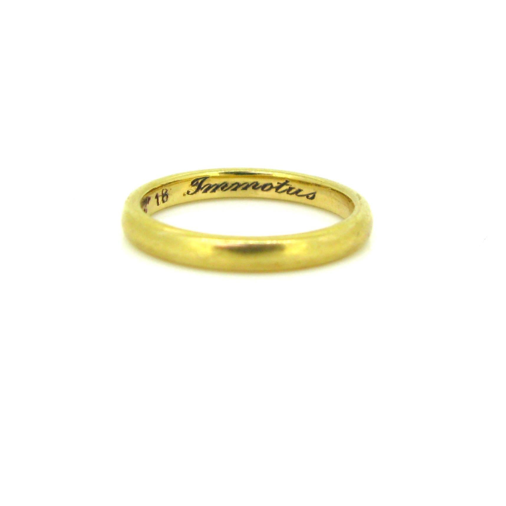 Contemporary Immotus Tiffany & Co. Yellow Gold Wedding Band Ring