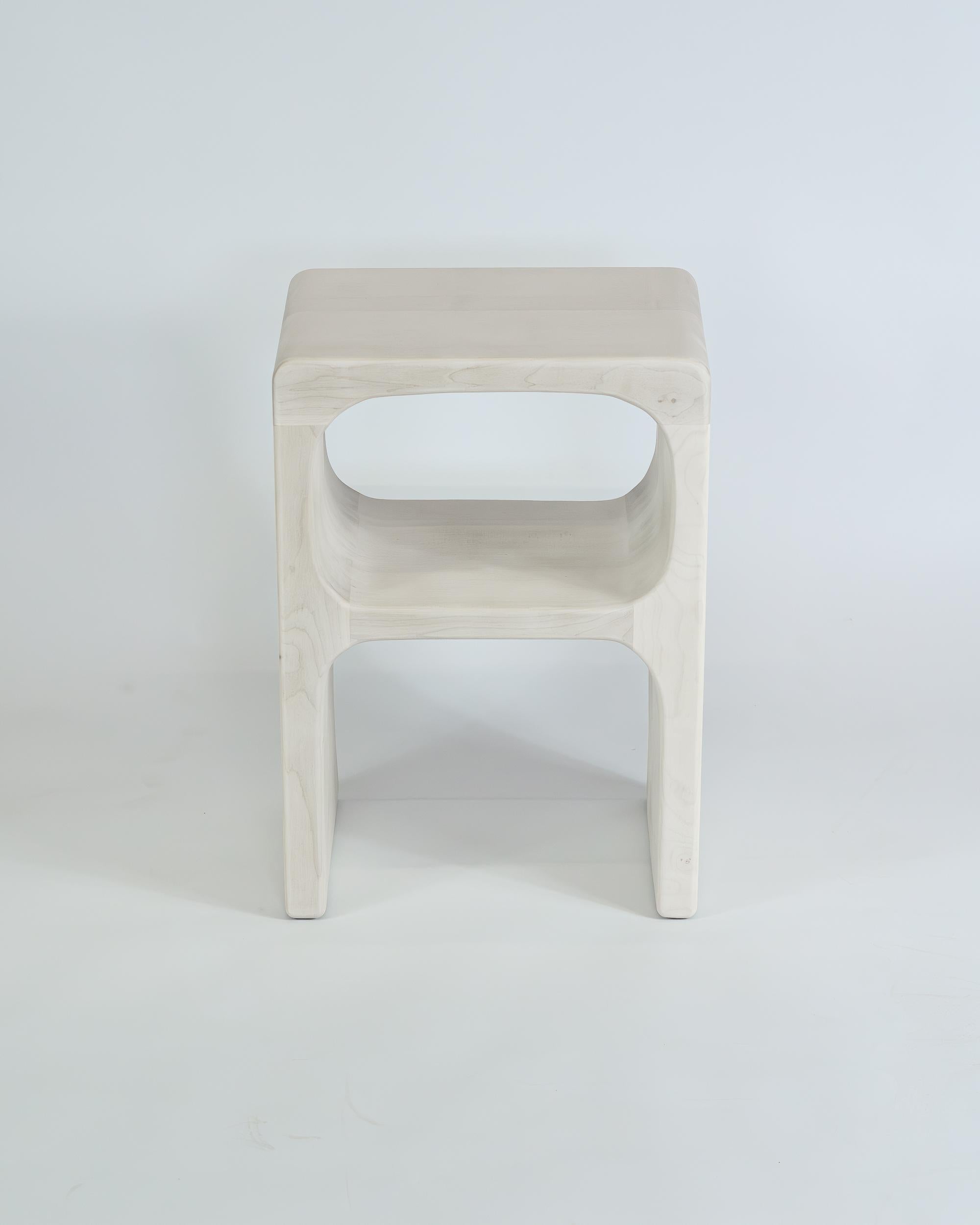 Sculpted Side Table - Bleached Maple In New Condition For Sale In Waiblingen, BW