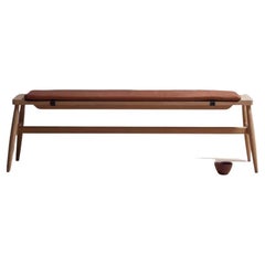 Imo Bench in Oak and Leather Tan Pad