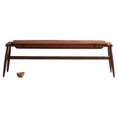 Imo bench in walnut and leather tan pad