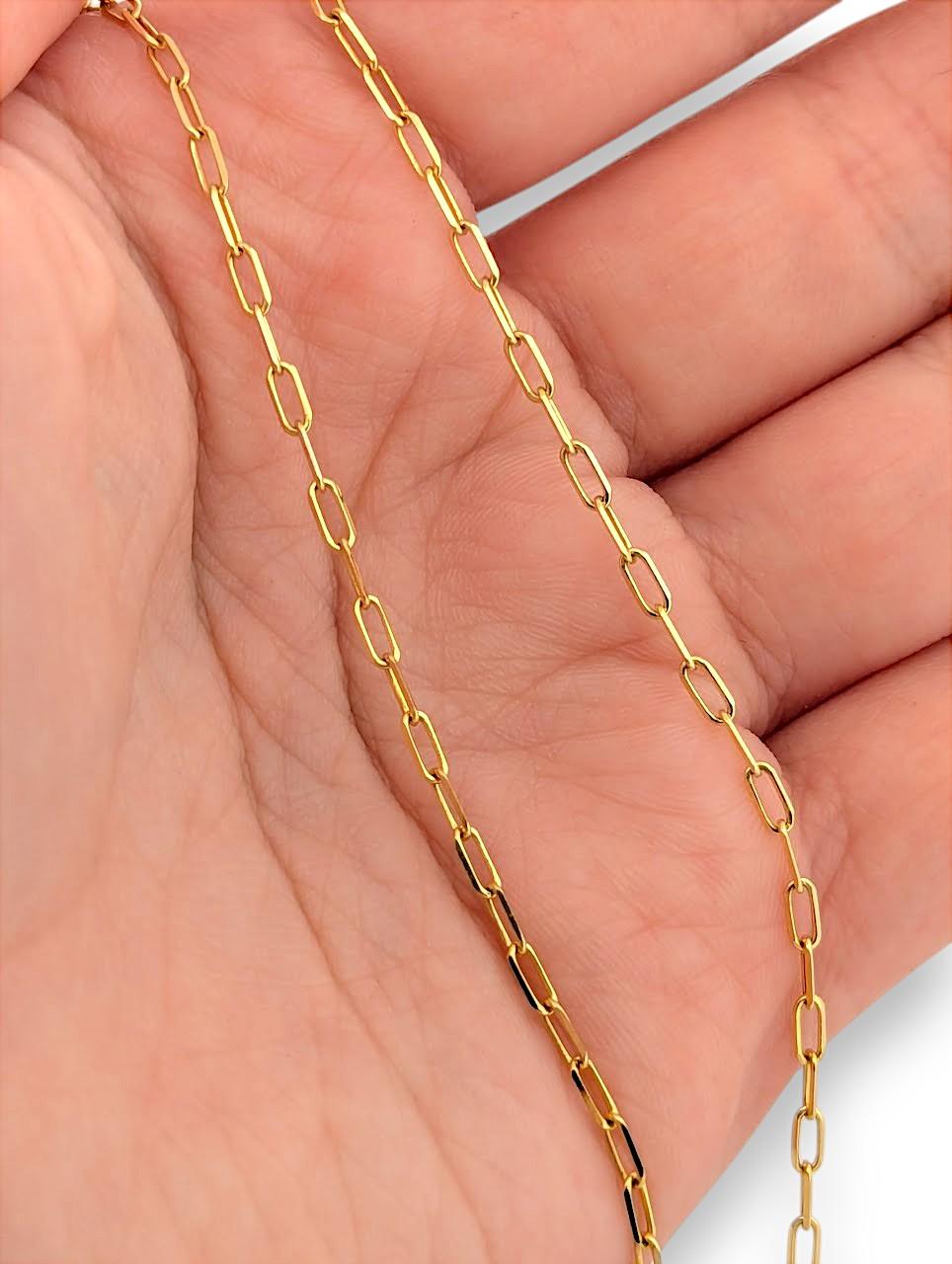 Imogen 18 Inch Paperclip Chain Necklace Dainty Elegant en or jaune 10k Pour femmes en vente