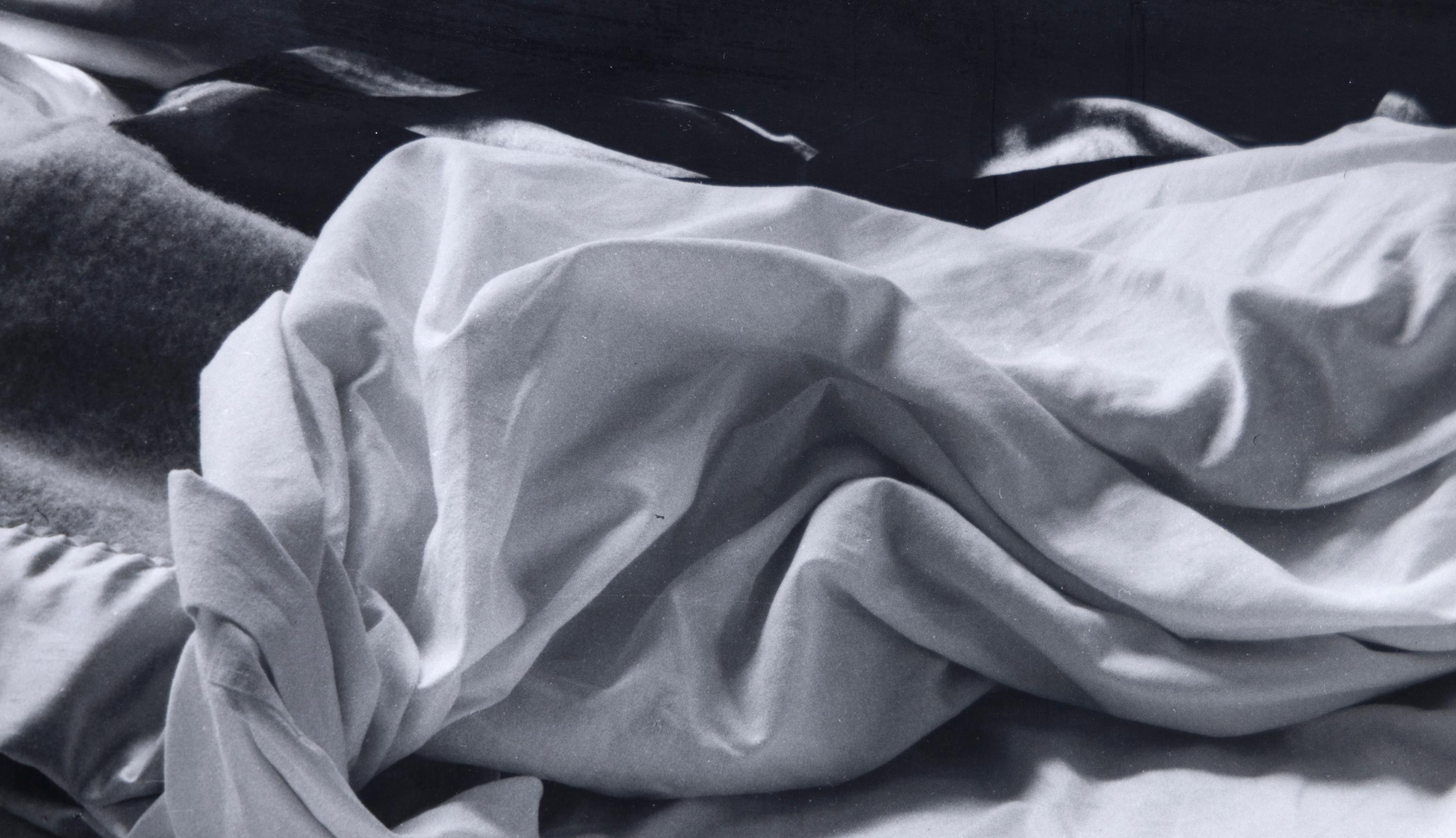 The Unmade Bed - Black Still-Life Photograph by Imogen Cunningham