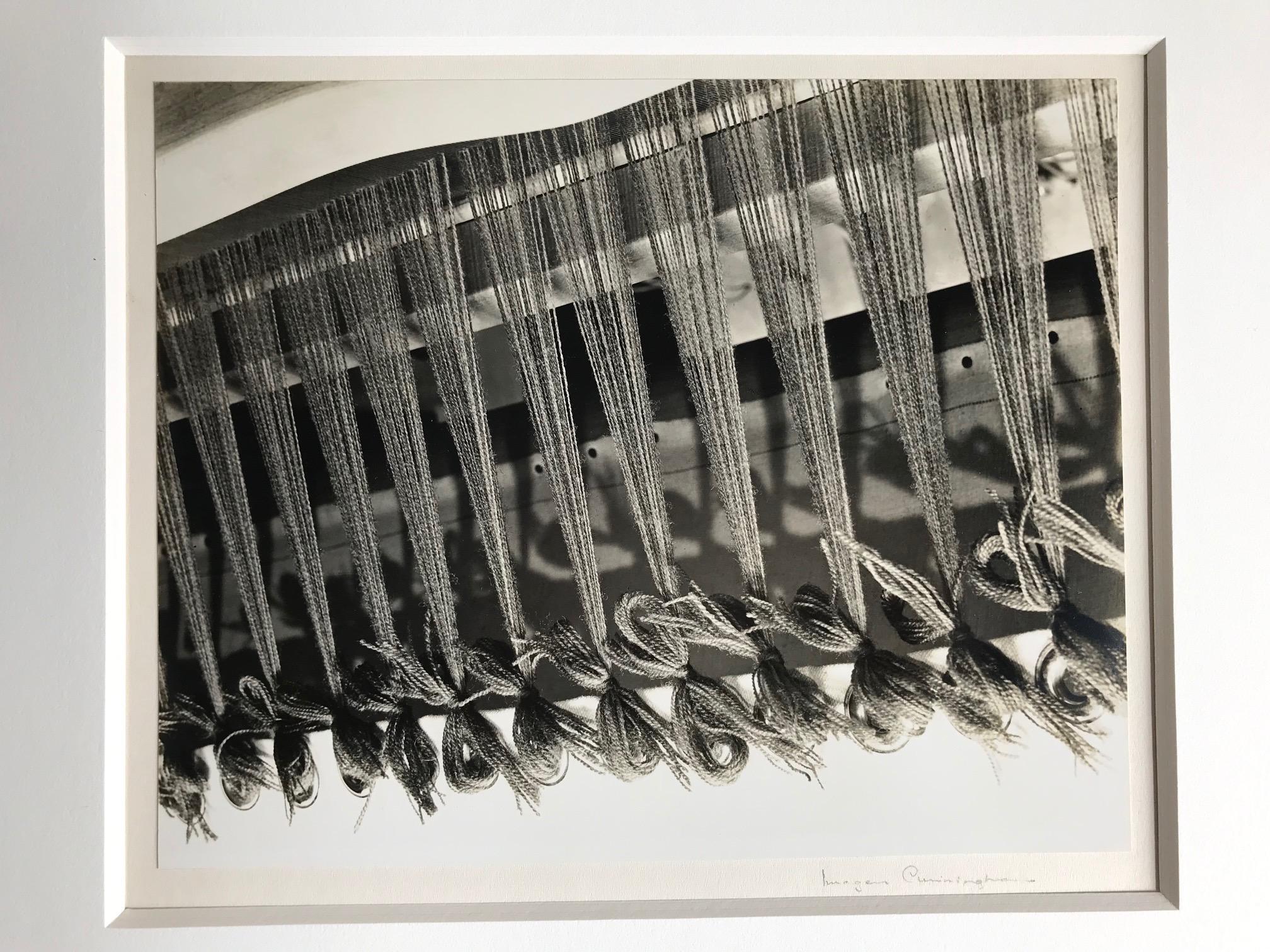 Imogen Cunningham Black and White Photograph - Weaving, Mills College Vintage Unique Photograph Signed Silver Gelatin Photo