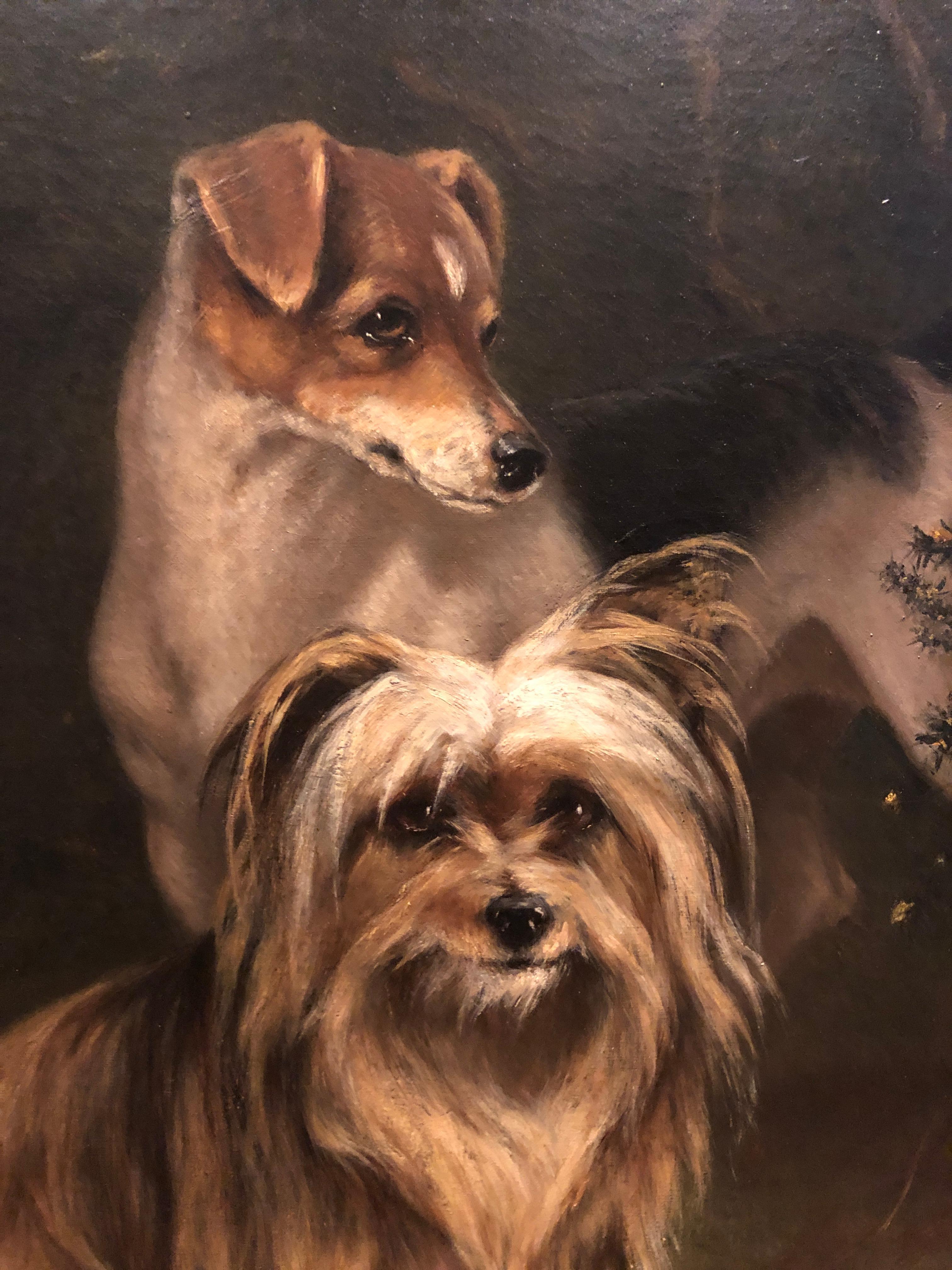 Portrait de Jerry et Dot a Paire de Deux Anglais amis du 19ème Siècle - Painting de Imogen Mary Collier