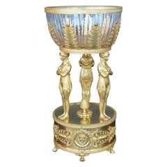 Impair 19 Century French Center Piece with Glass Bold, 1880s
