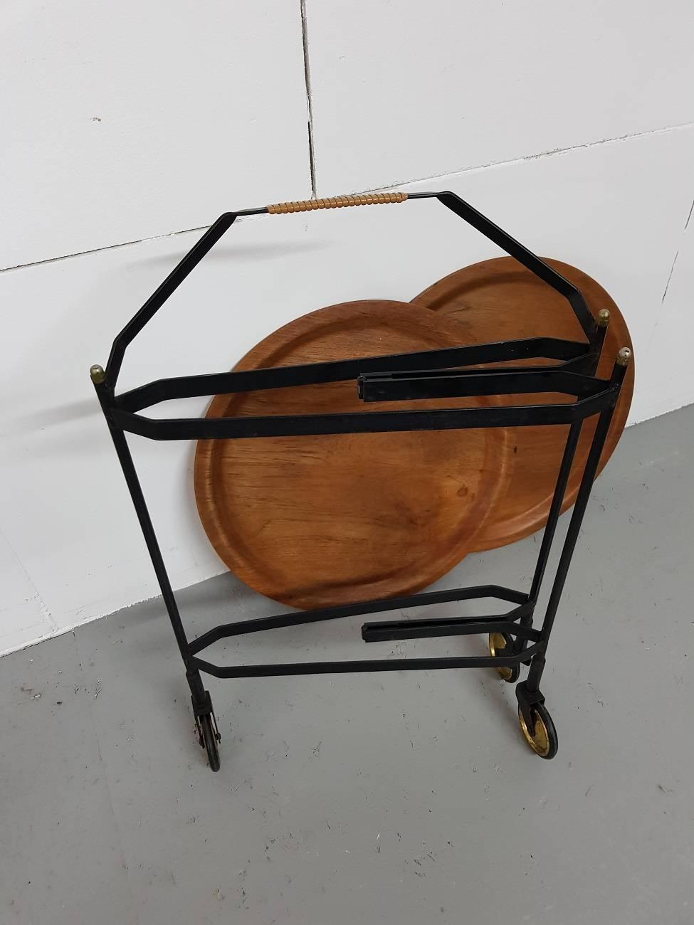 Metal Impala Teak Serving Trolley from Åry Fanérprodukter Nybro, 1950s