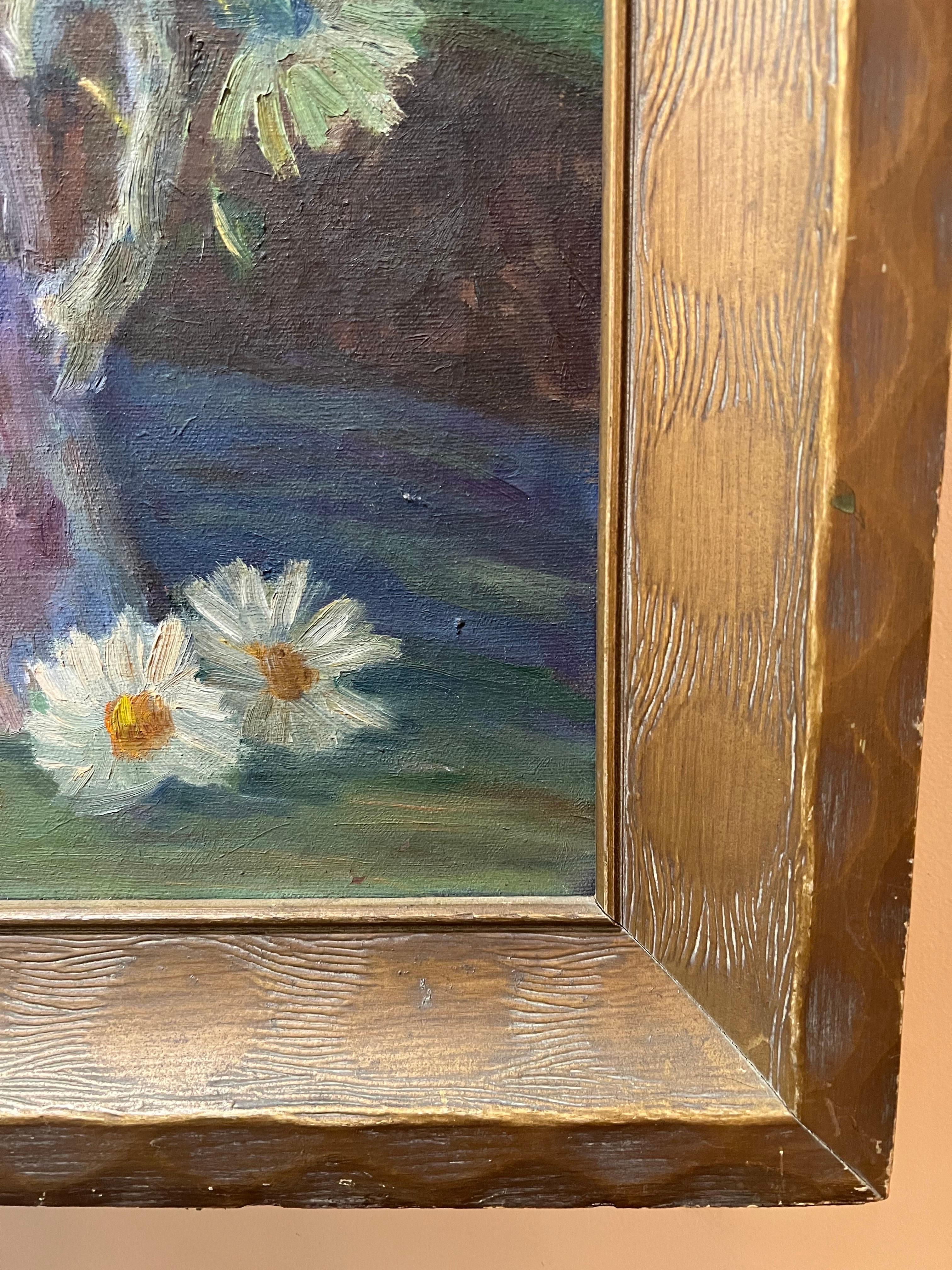 Peinture impressionniste de marguerites sur faïences dans le style de Van Gogh en vente 10
