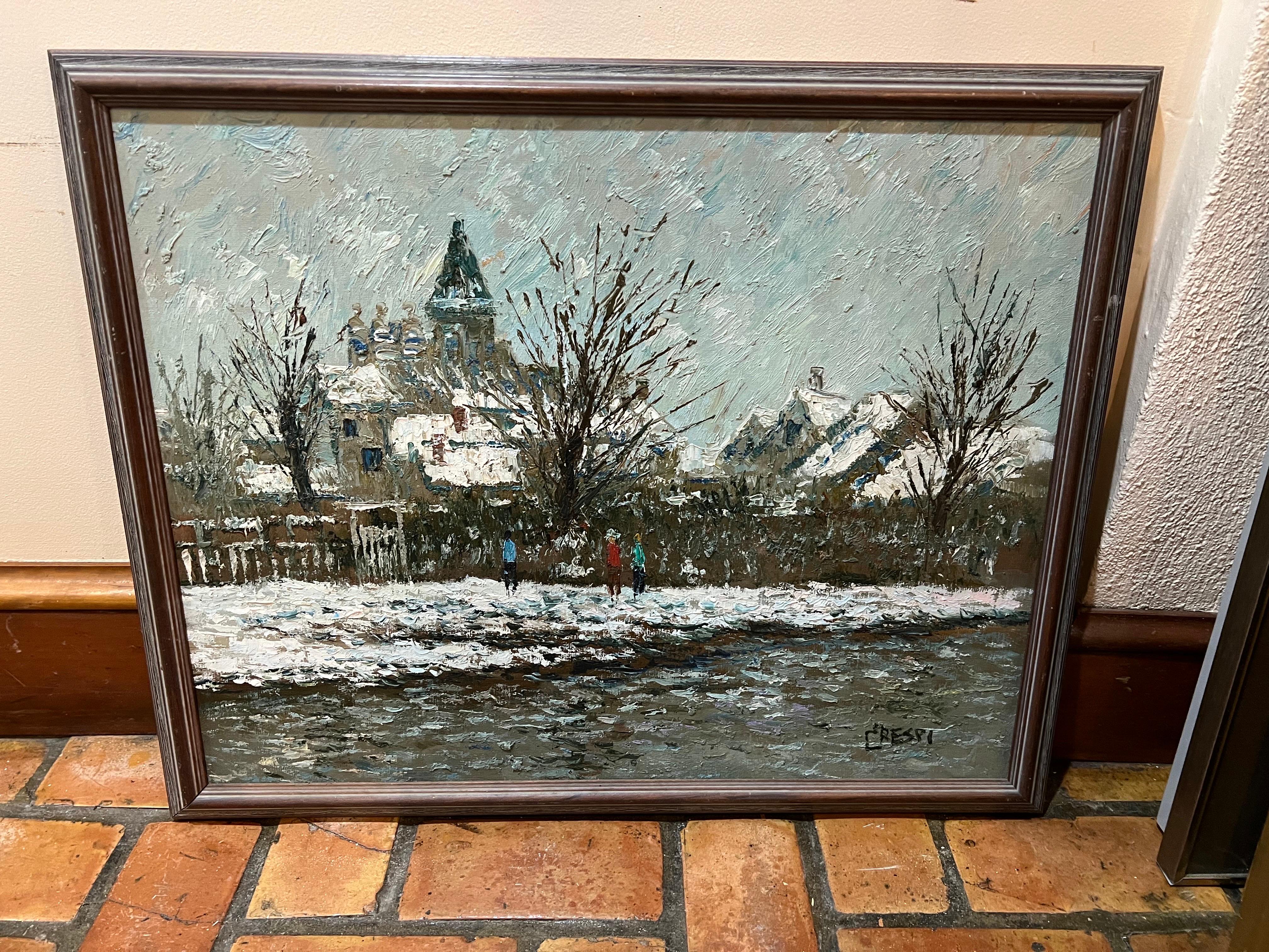 Huile sur toile de l'artiste américain David Crespi Bon état - En vente à Redding, CT