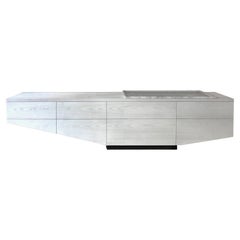 Armoire Impavido 240 en mélèze sablé blanc et chêne gris par Casa Casati