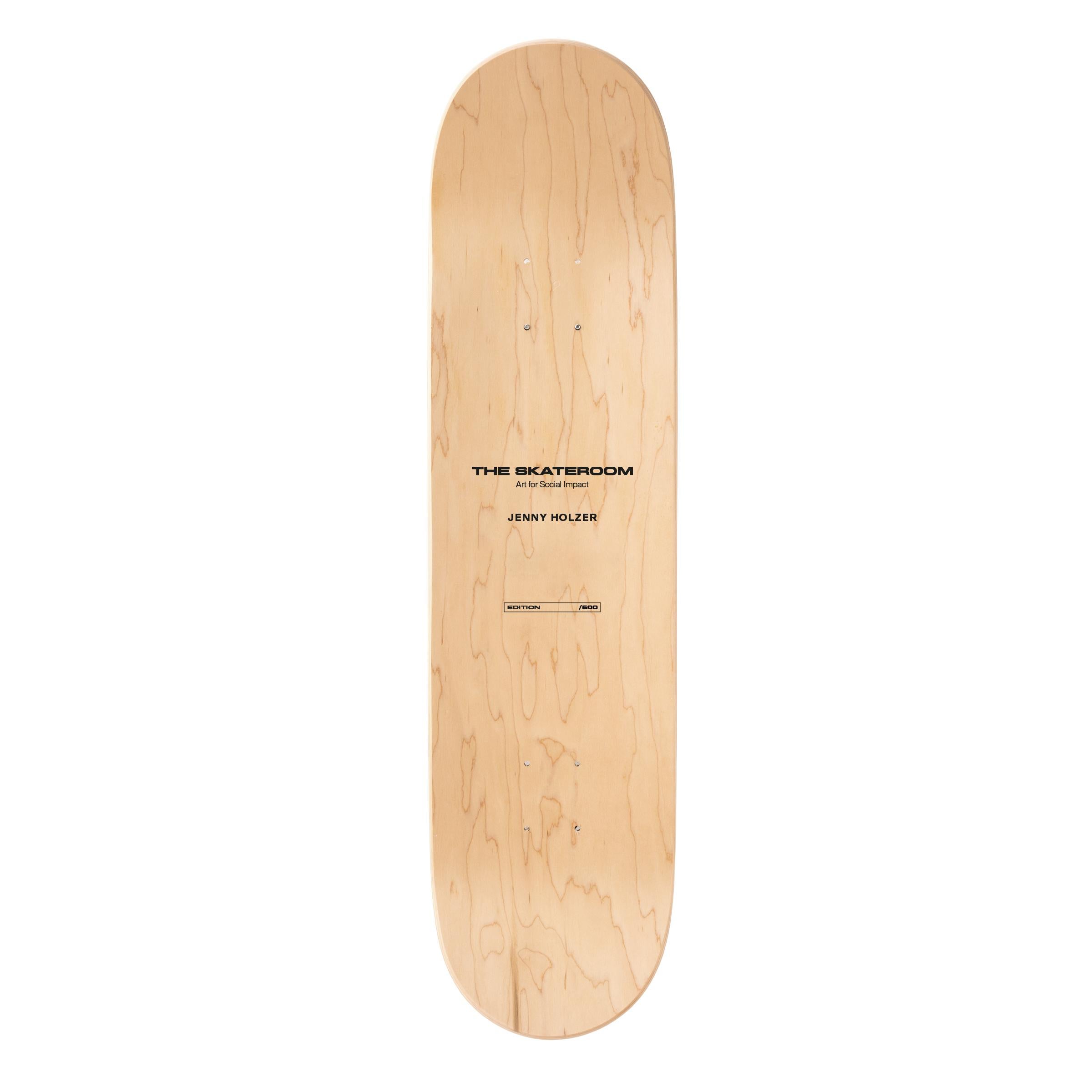 Belgian Impeach 'Wood' Skateboard Deck by Jenny Holzer