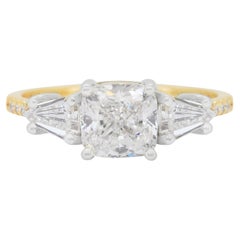 Impeccable 2.16ct Diamonds 3-Stone Ring in 18k Yellow & White Gold