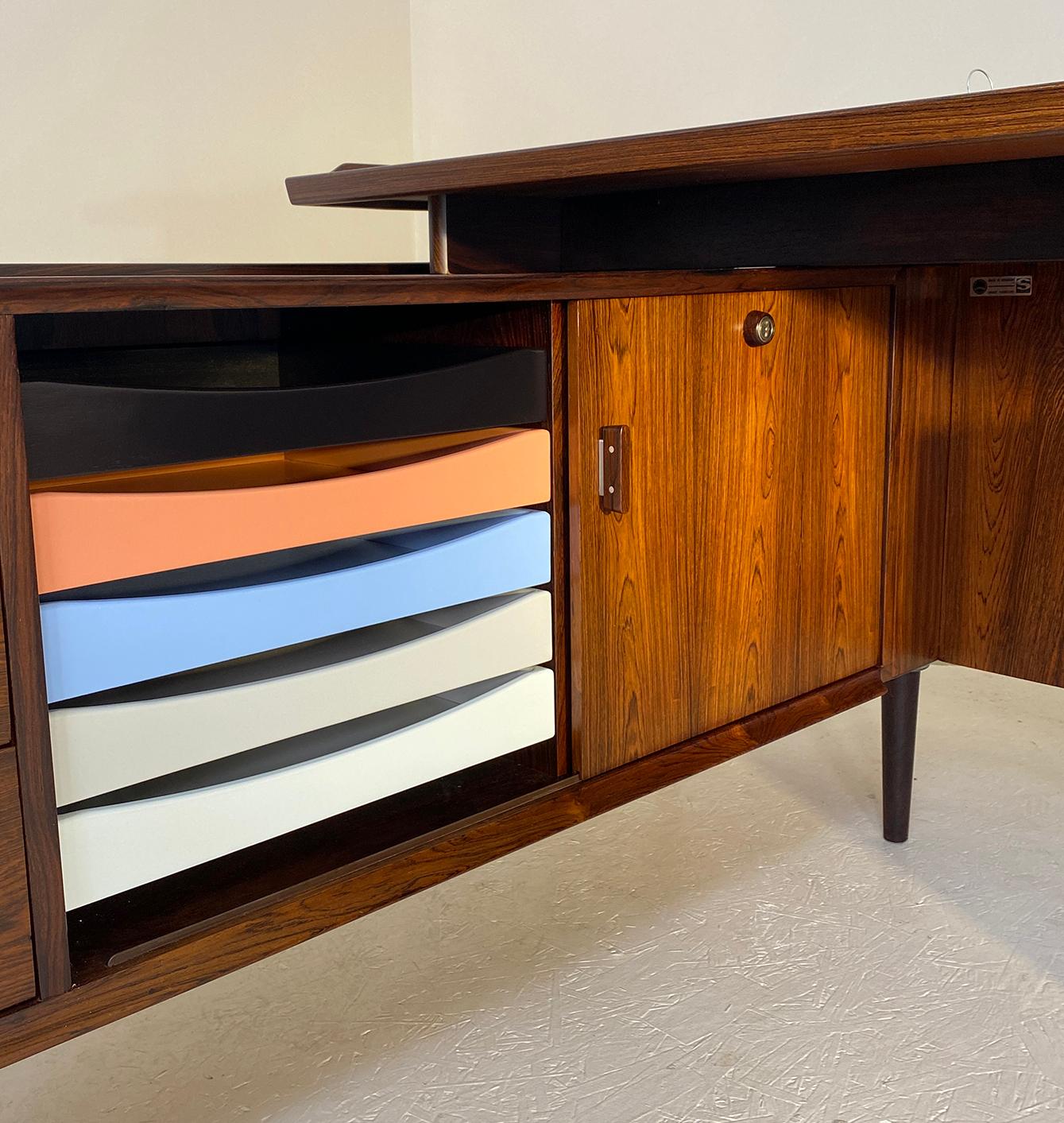 Impeccable and Complete Arne Vodder Desk and Return in Rosewood 3