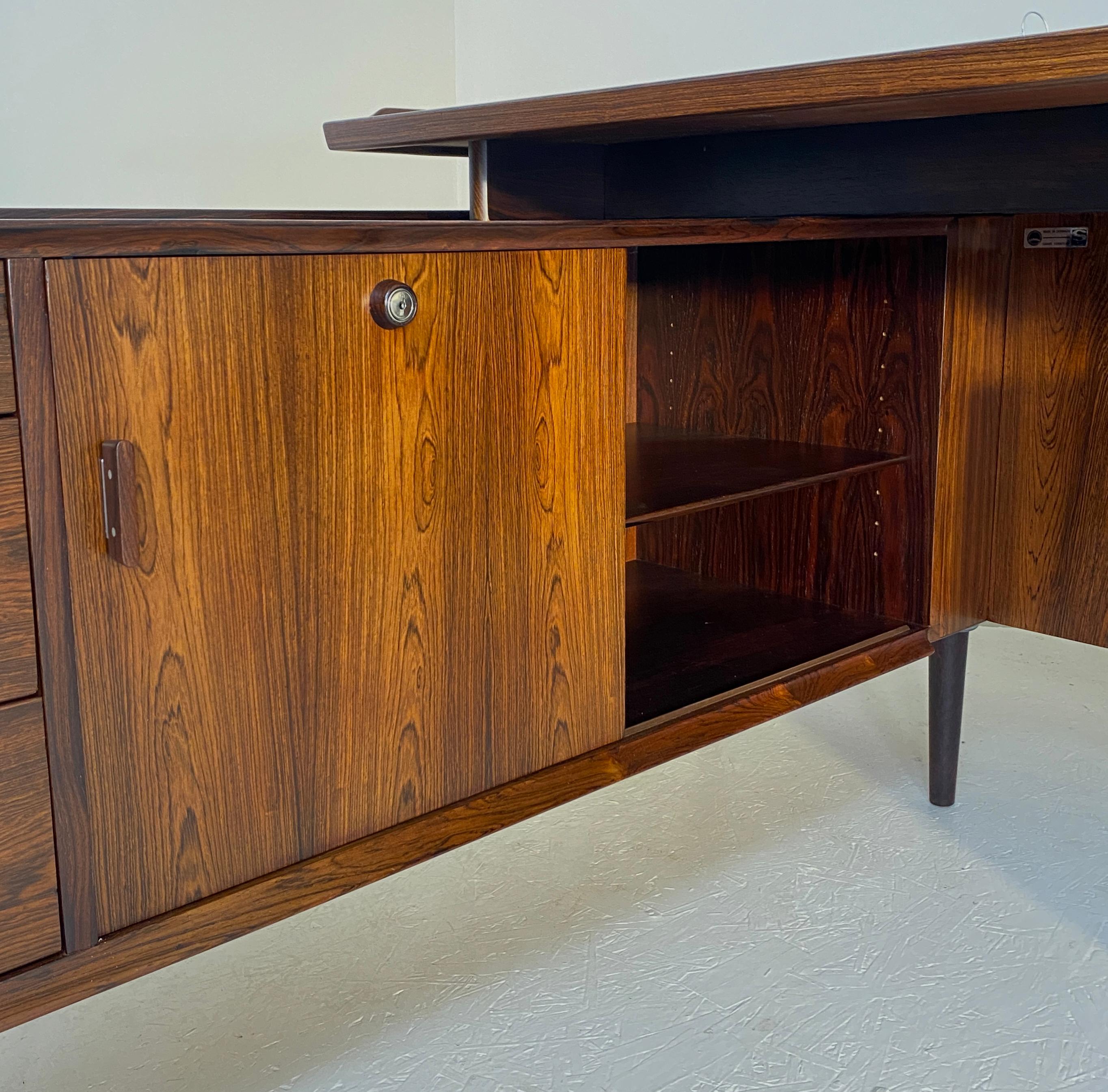 Impeccable and Complete Arne Vodder Desk and Return in Rosewood 5