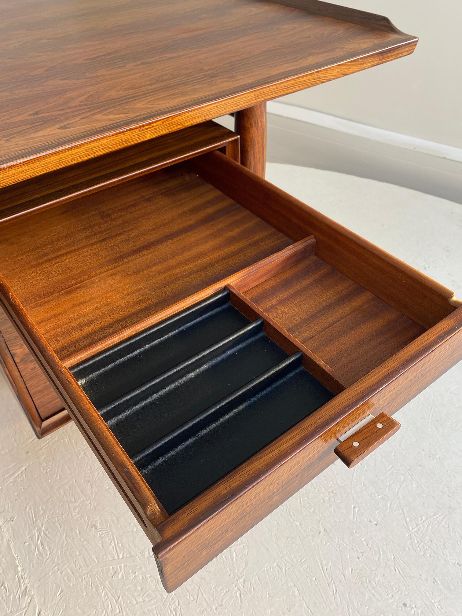 Impeccable and Complete Arne Vodder Desk and Return in Rosewood 7