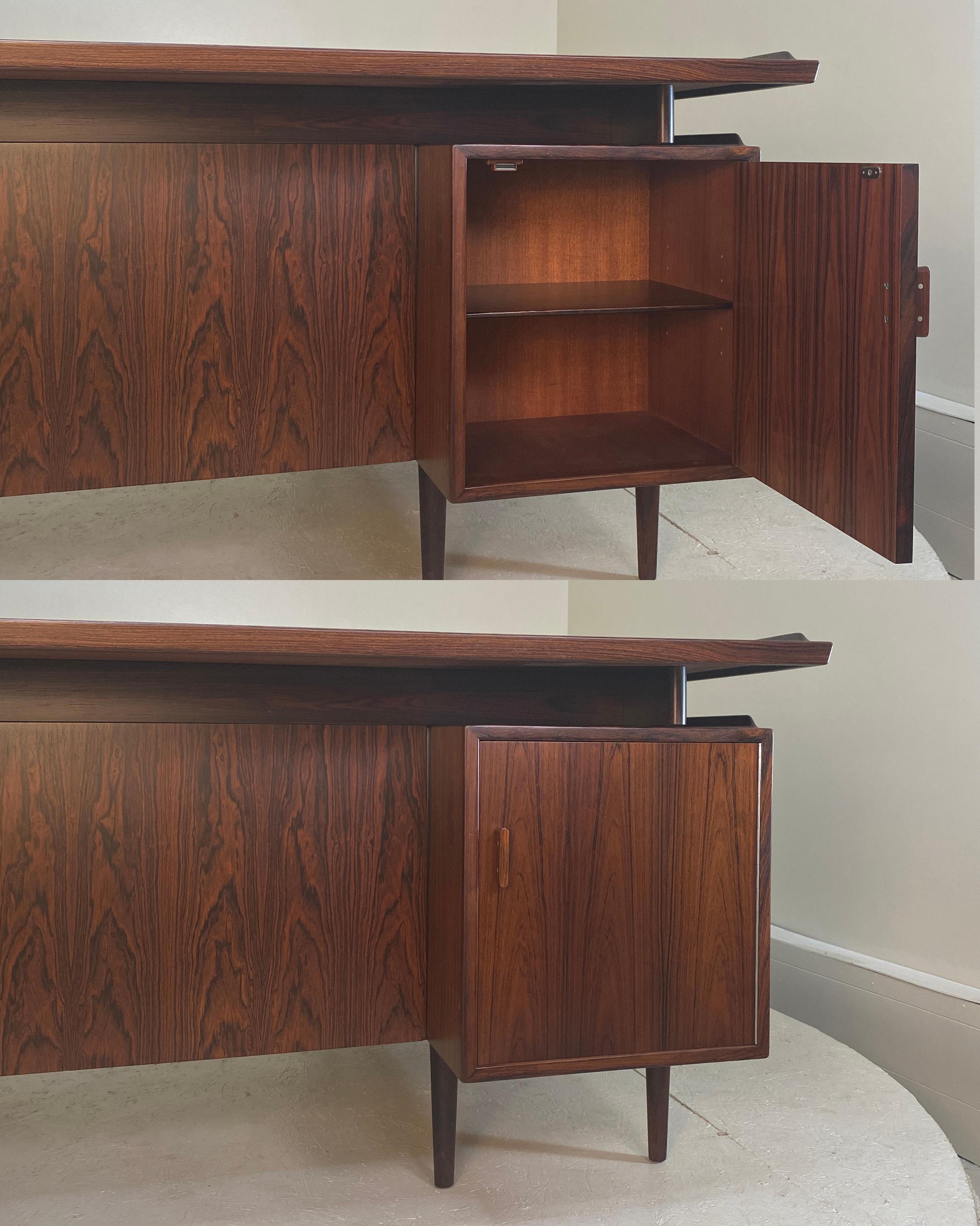 Impeccable and Complete Arne Vodder Desk and Return in Rosewood 12