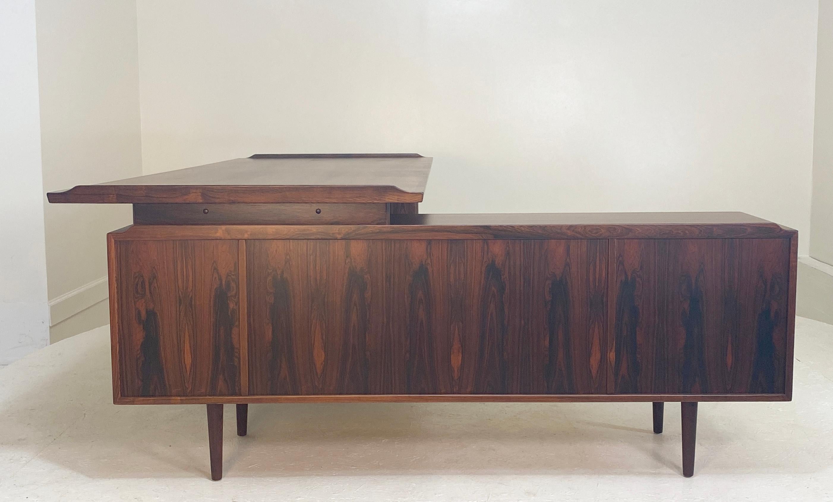 Mid-20th Century Impeccable and Complete Arne Vodder Desk and Return in Rosewood