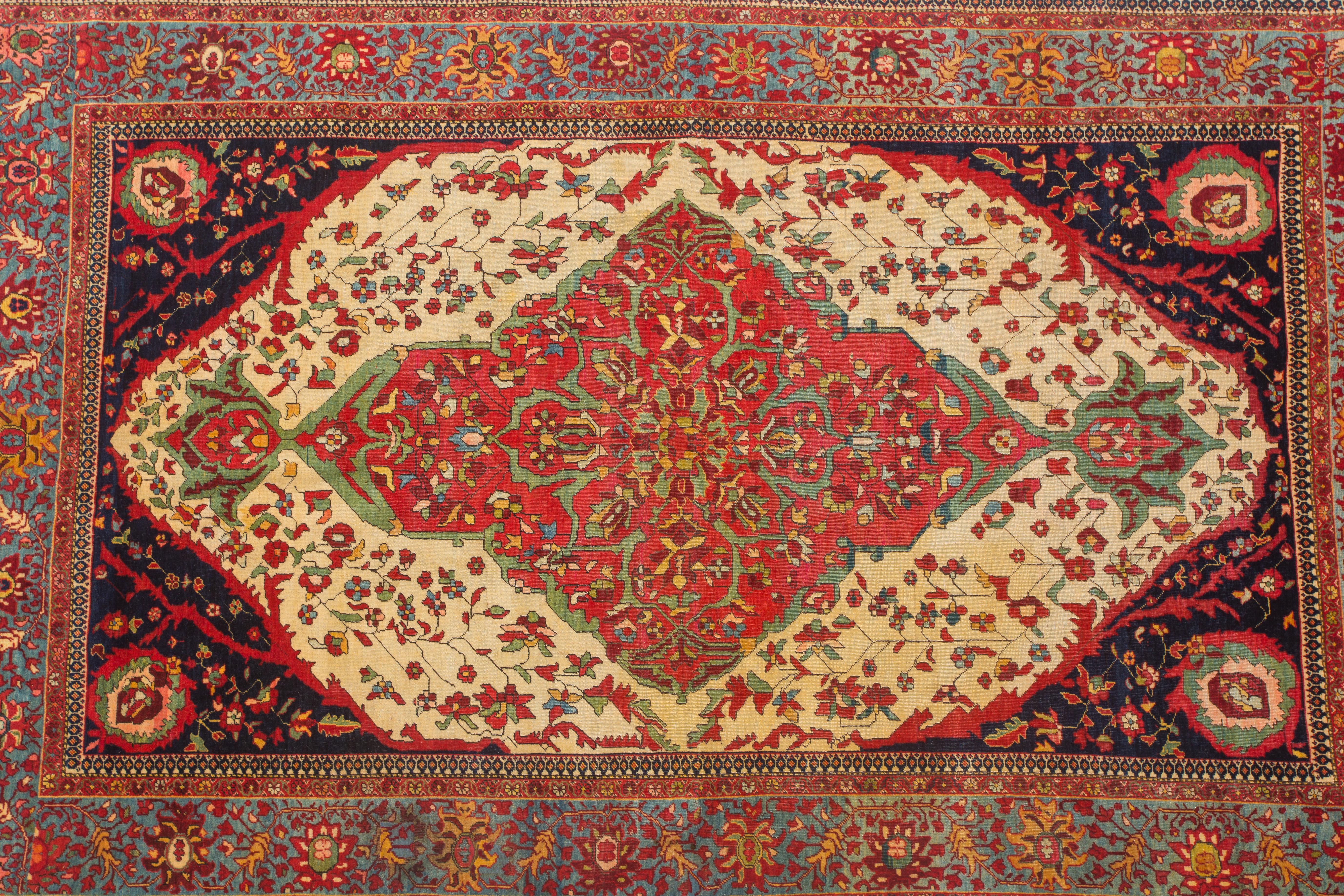Impeccabile Sarouk artistico antico di Ferahan, 1880 in vendita 3