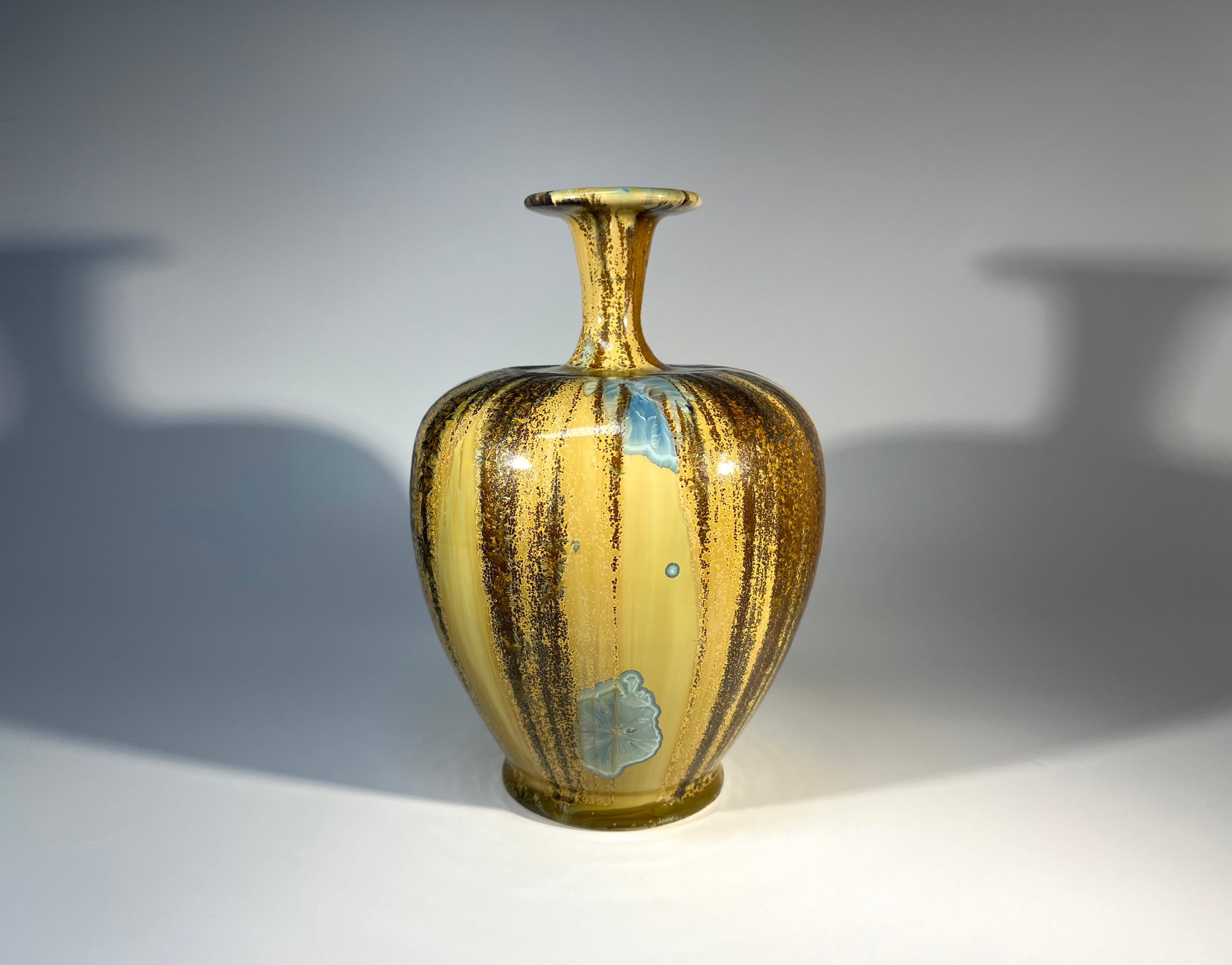 Impeccable Crystalline Glaze Studio Pottery Vase By Maurice Young Sussex England 3