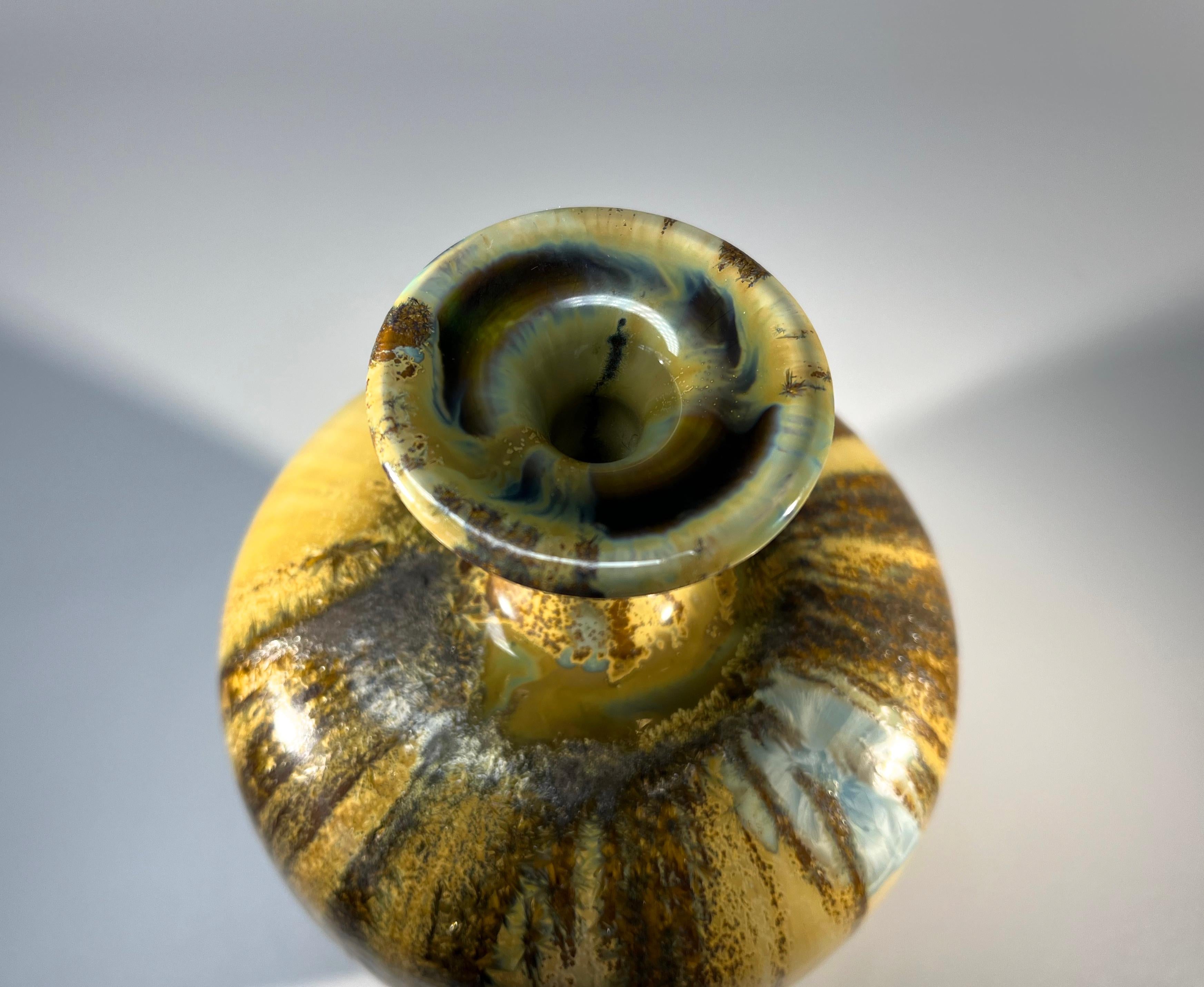 Impeccable Crystalline Glaze Studio Pottery Vase By Maurice Young Sussex England 5
