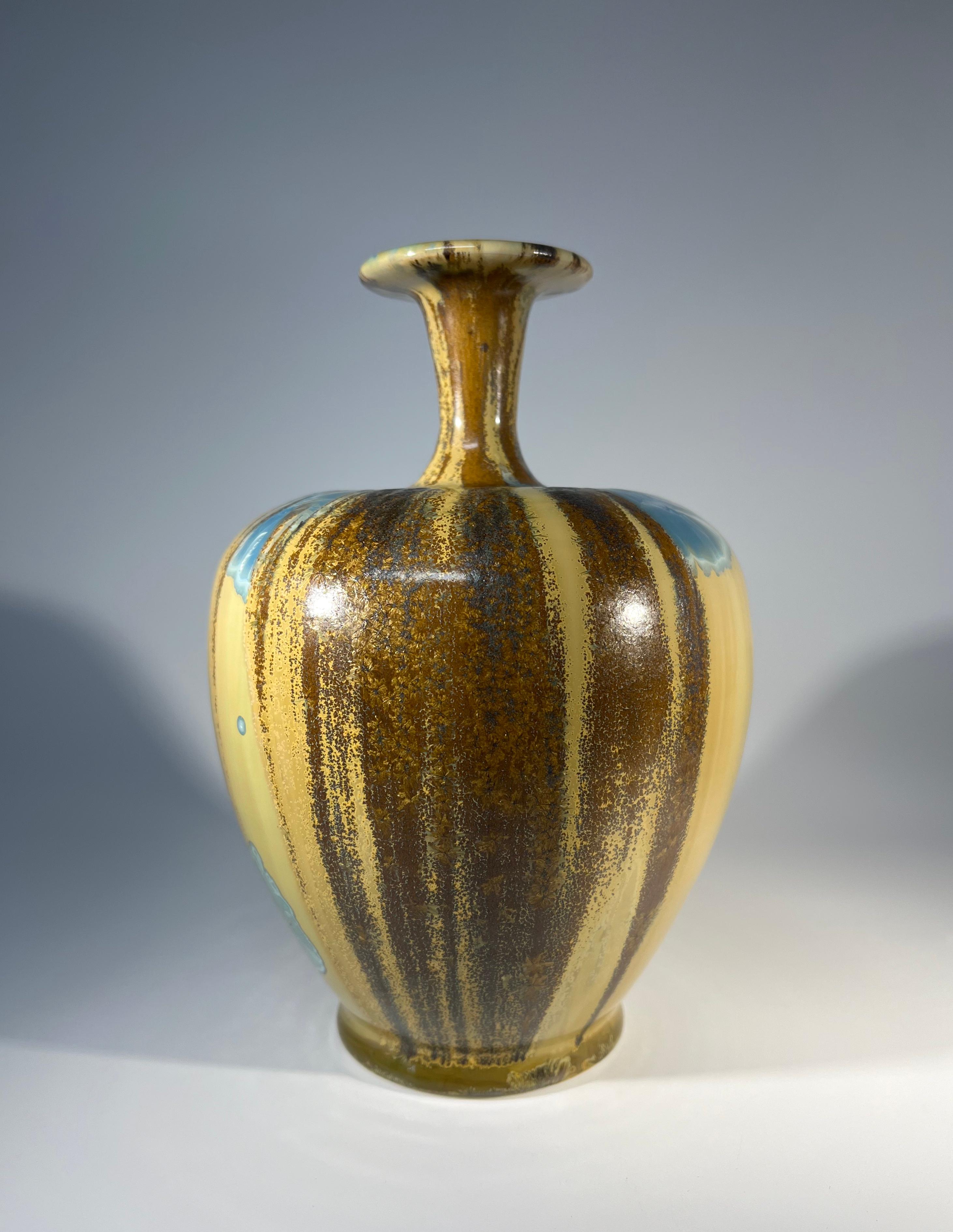 English Impeccable Crystalline Glaze Studio Pottery Vase By Maurice Young Sussex England