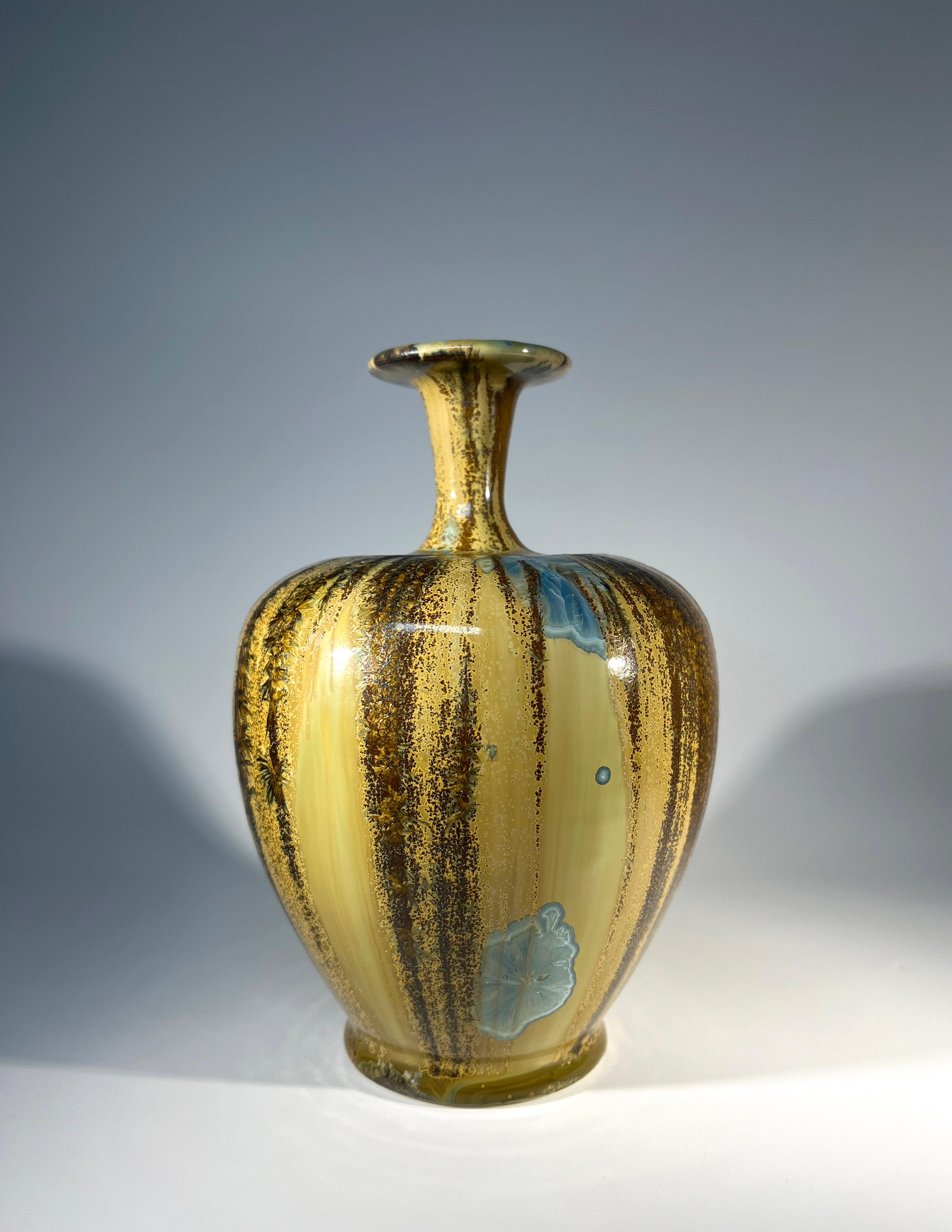 Contemporary Impeccable Crystalline Glaze Studio Pottery Vase By Maurice Young Sussex England
