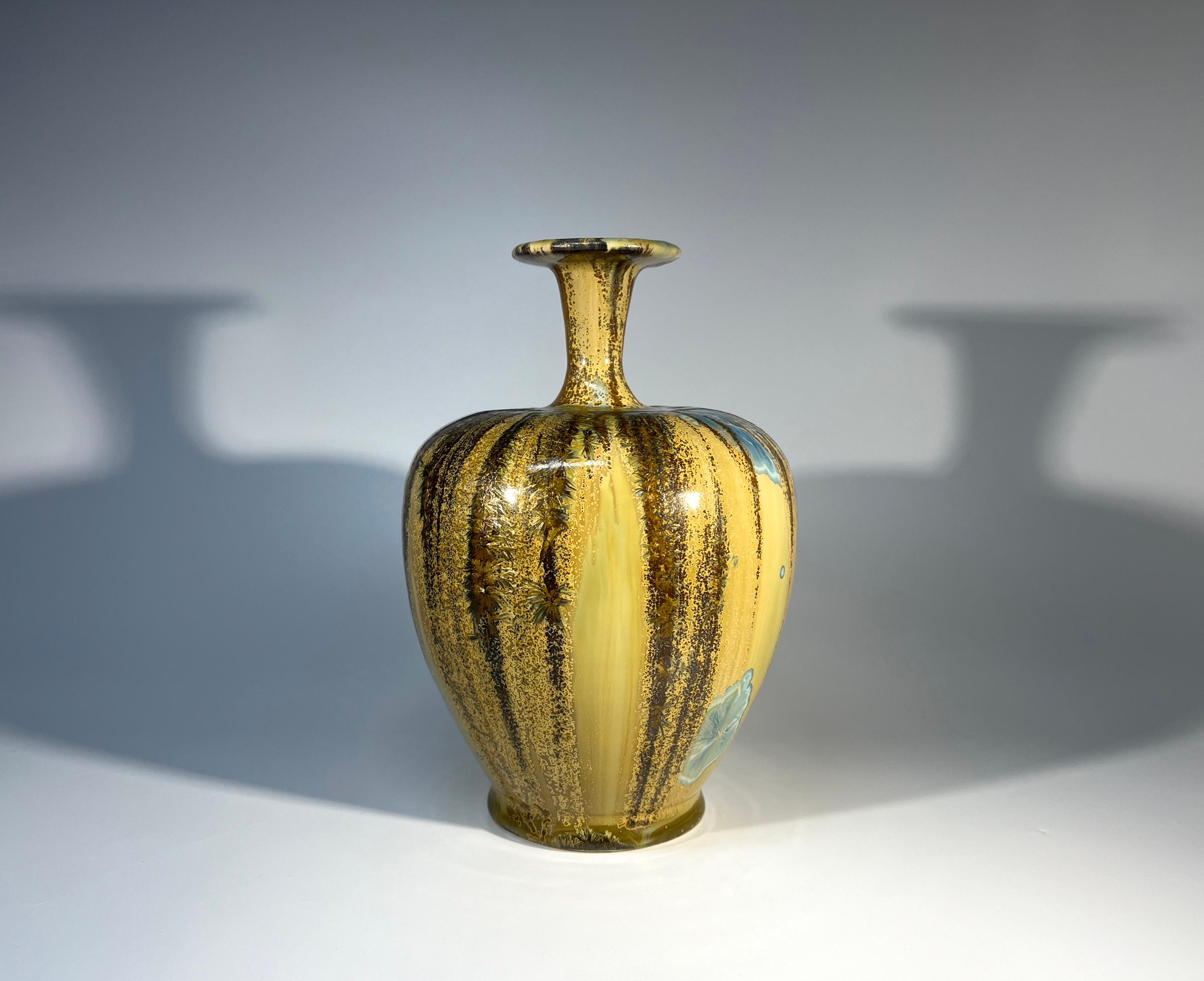 Impeccable Crystalline Glaze Studio Pottery Vase By Maurice Young Sussex England 2