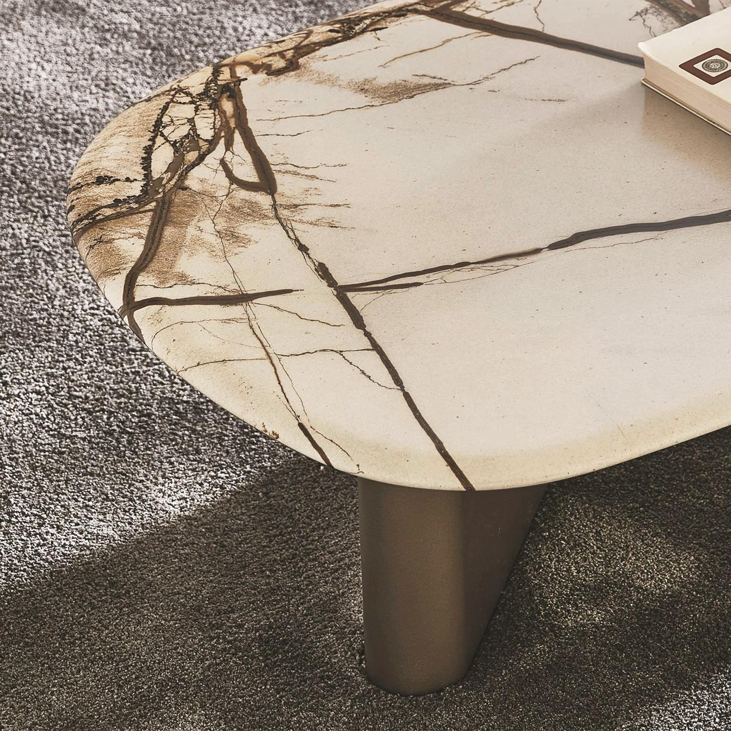 Bronzed Imperial Marble Coffee Table For Sale