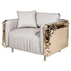 Imperfectio Armchair - Hand-Crafted Brass Wood & Upholstery - Boca do Lobo