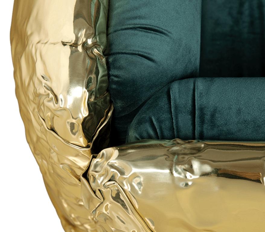 Imperfectio Armchair with Hand-Hammered Brass by Boca do Lobo For Sale 10