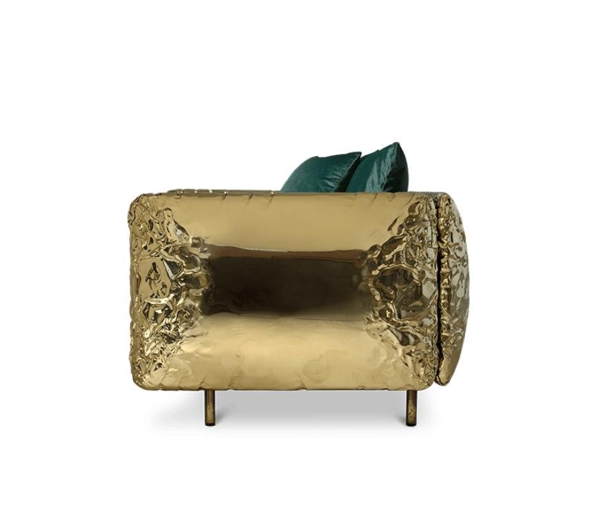 Imperfectio Armchair with Hand-Hammered Brass by Boca do Lobo For Sale 6