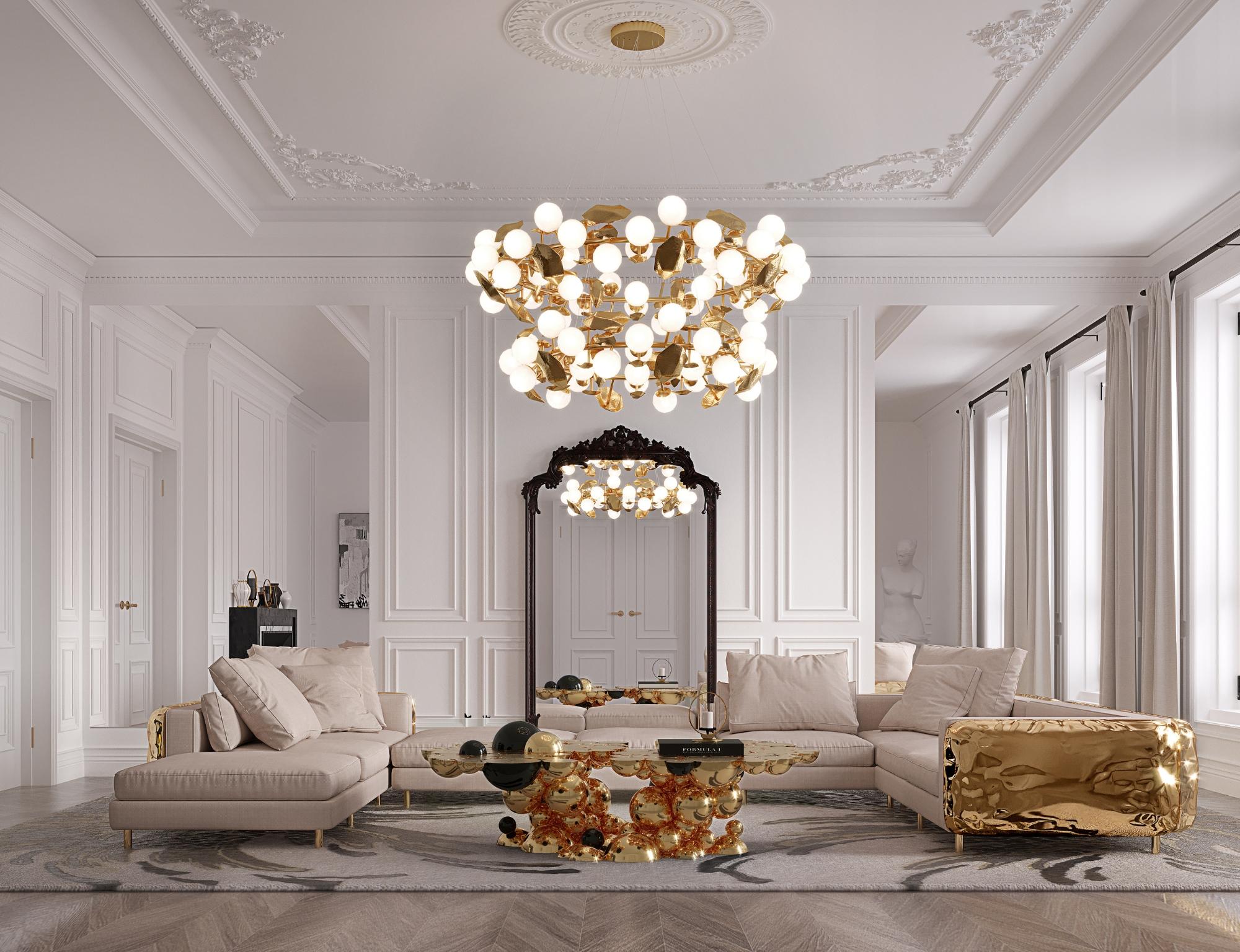Modulares Sofa Imperfectio in Creme – handgefertigtes Messing und Polsterung – Boca do Lobo im Angebot 4