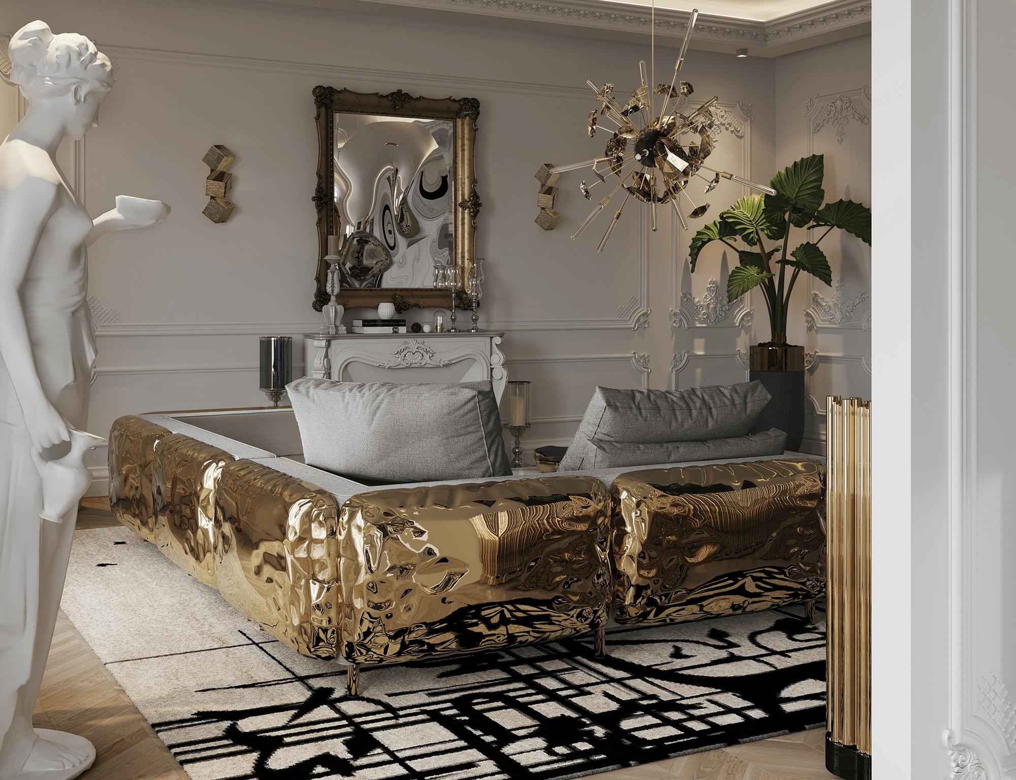 Modulares Sofa Imperfectio in Creme – handgefertigtes Messing und Polsterung – Boca do Lobo im Angebot 6
