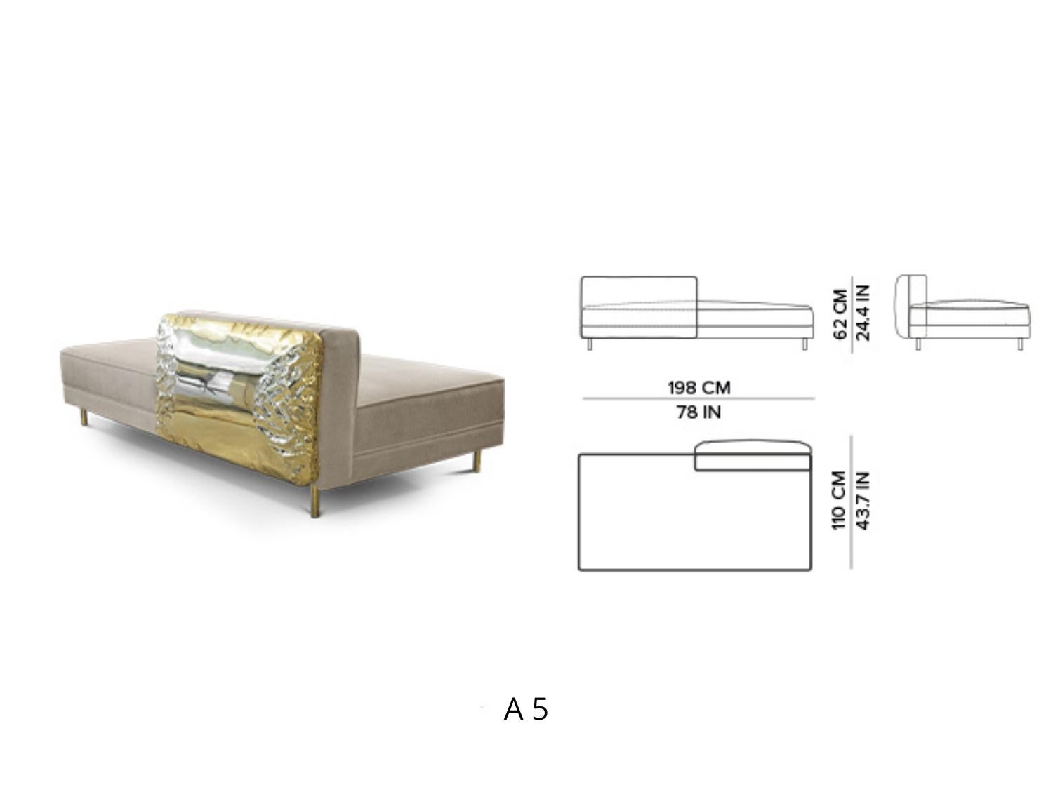 Modulares Sofa Imperfectio in Creme – handgefertigtes Messing und Polsterung – Boca do Lobo im Angebot 12