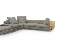 Modern Classic Polished Hammered Brass Imperfectio Modular Sofa by Boca do Lobo